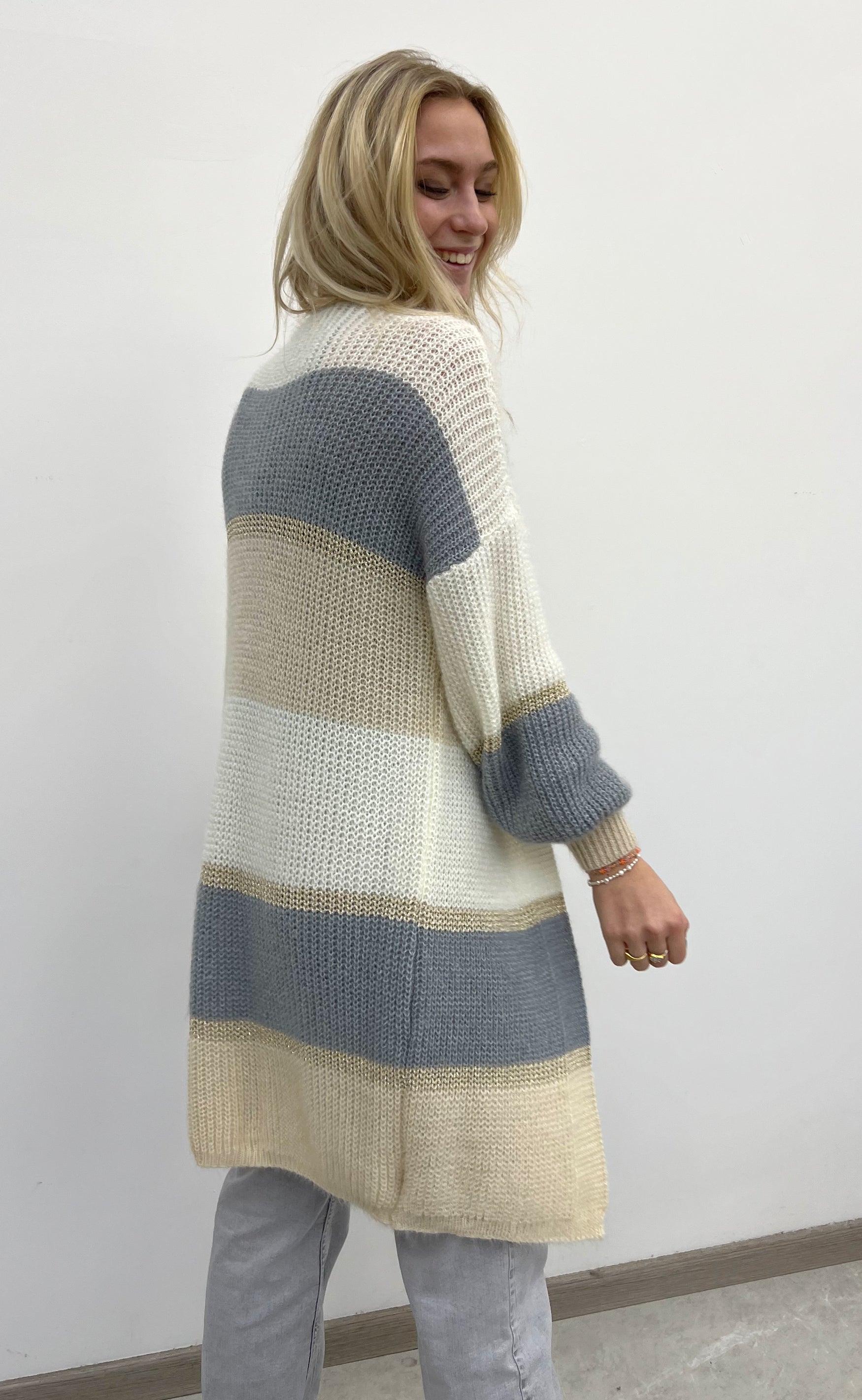 Say INA Copenhagen Cardigan - Merle - Grey Stripes