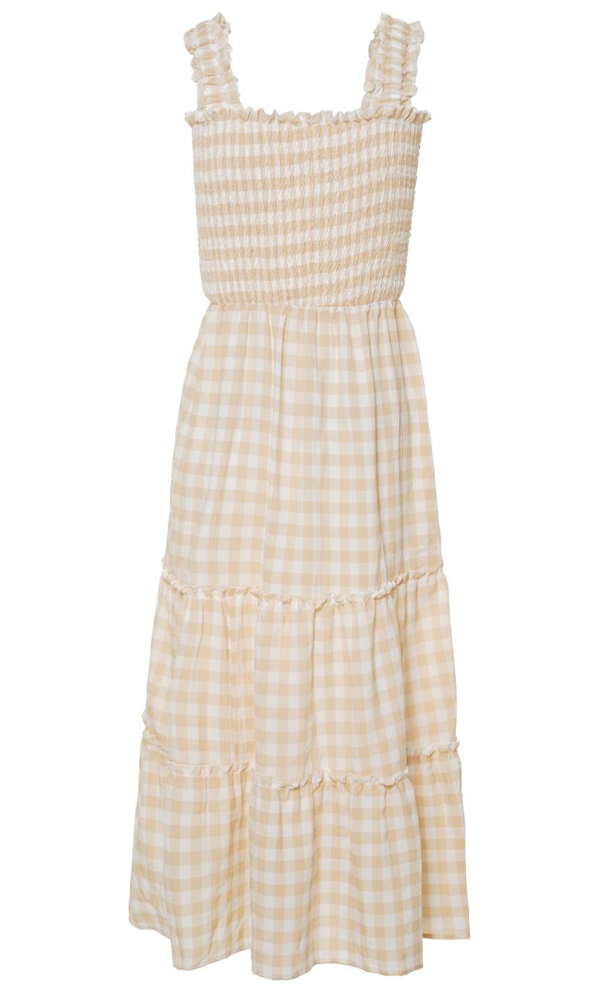 Say INA Copenhagen Kjole - Amber - Beige Check