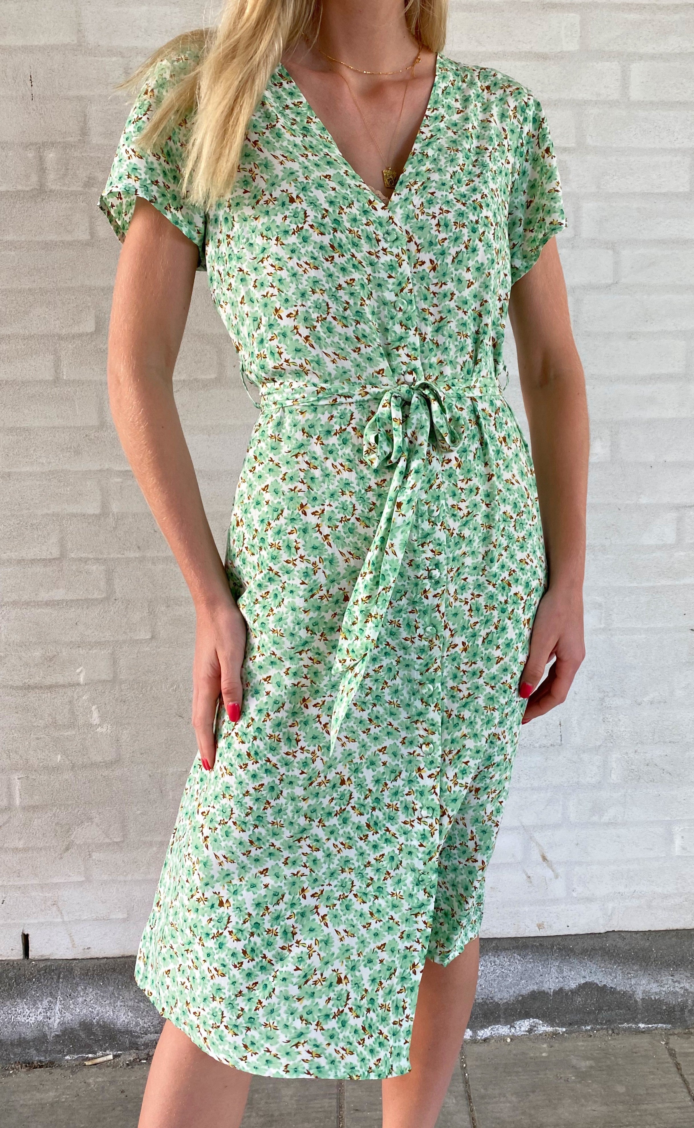 Say INA Copenhagen Kjole - Astrid - Mint Green Flower