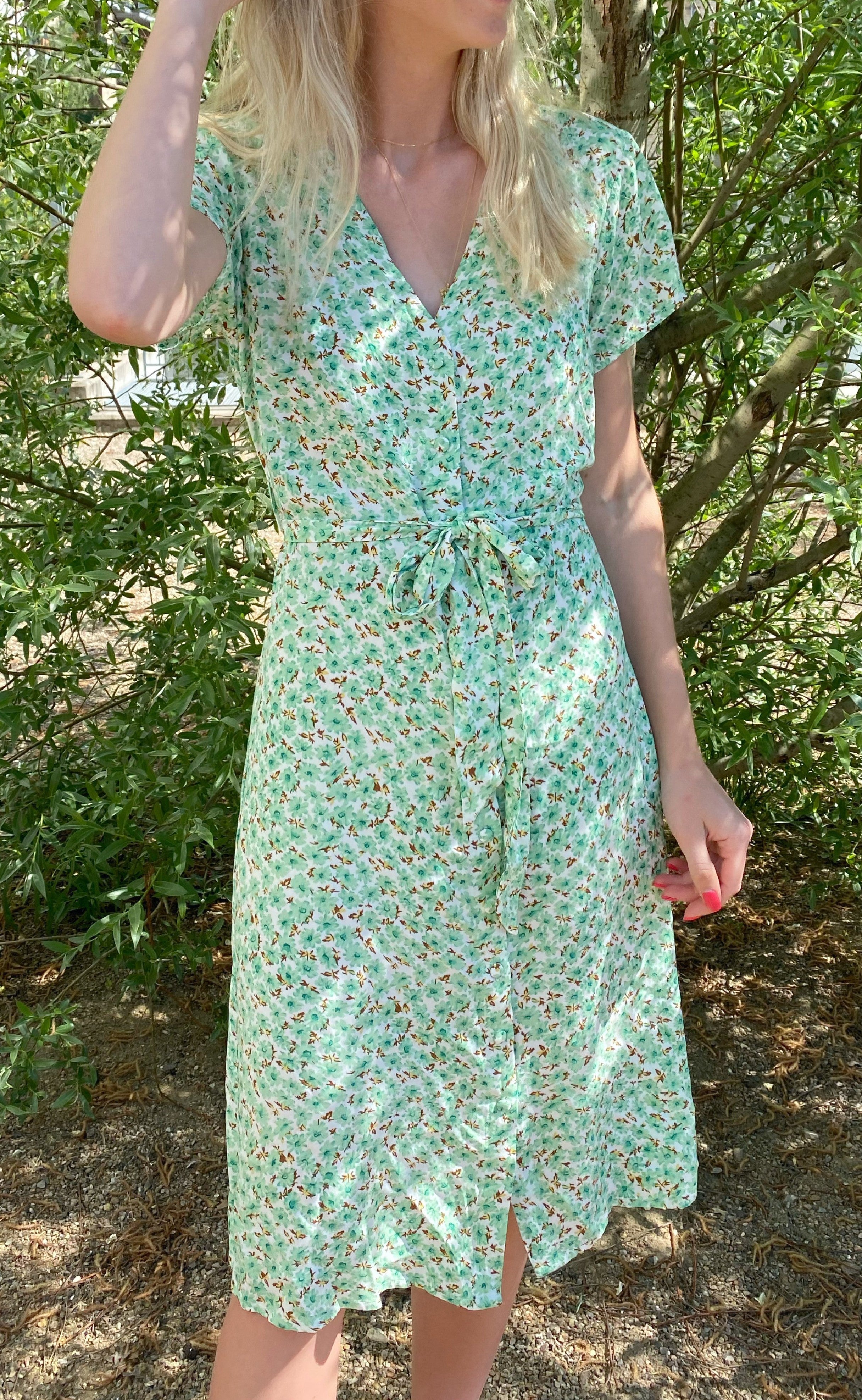 Say INA Copenhagen Kjole - Astrid - Mint Green Flower