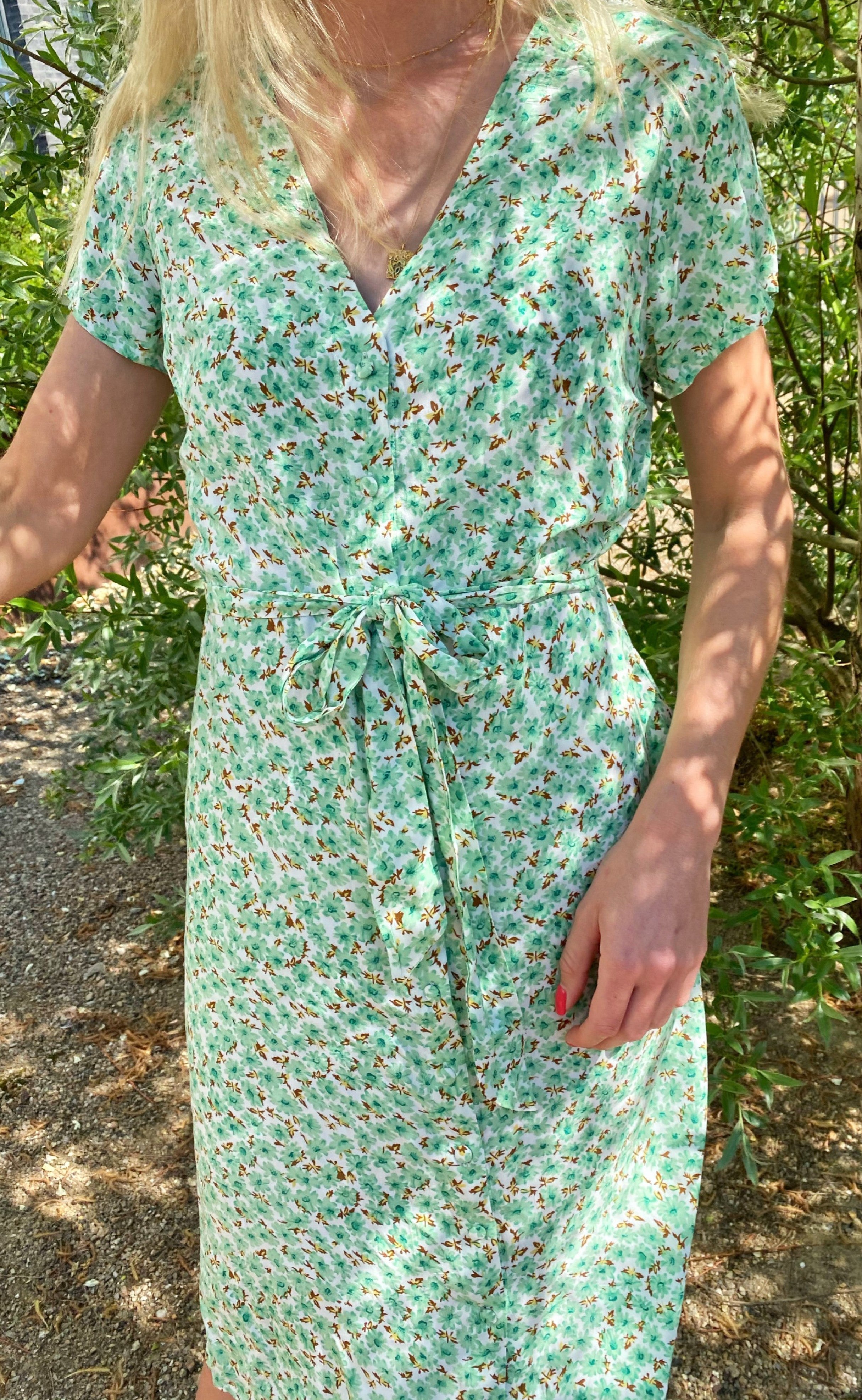 Say INA Copenhagen Kjole - Astrid - Mint Green Flower
