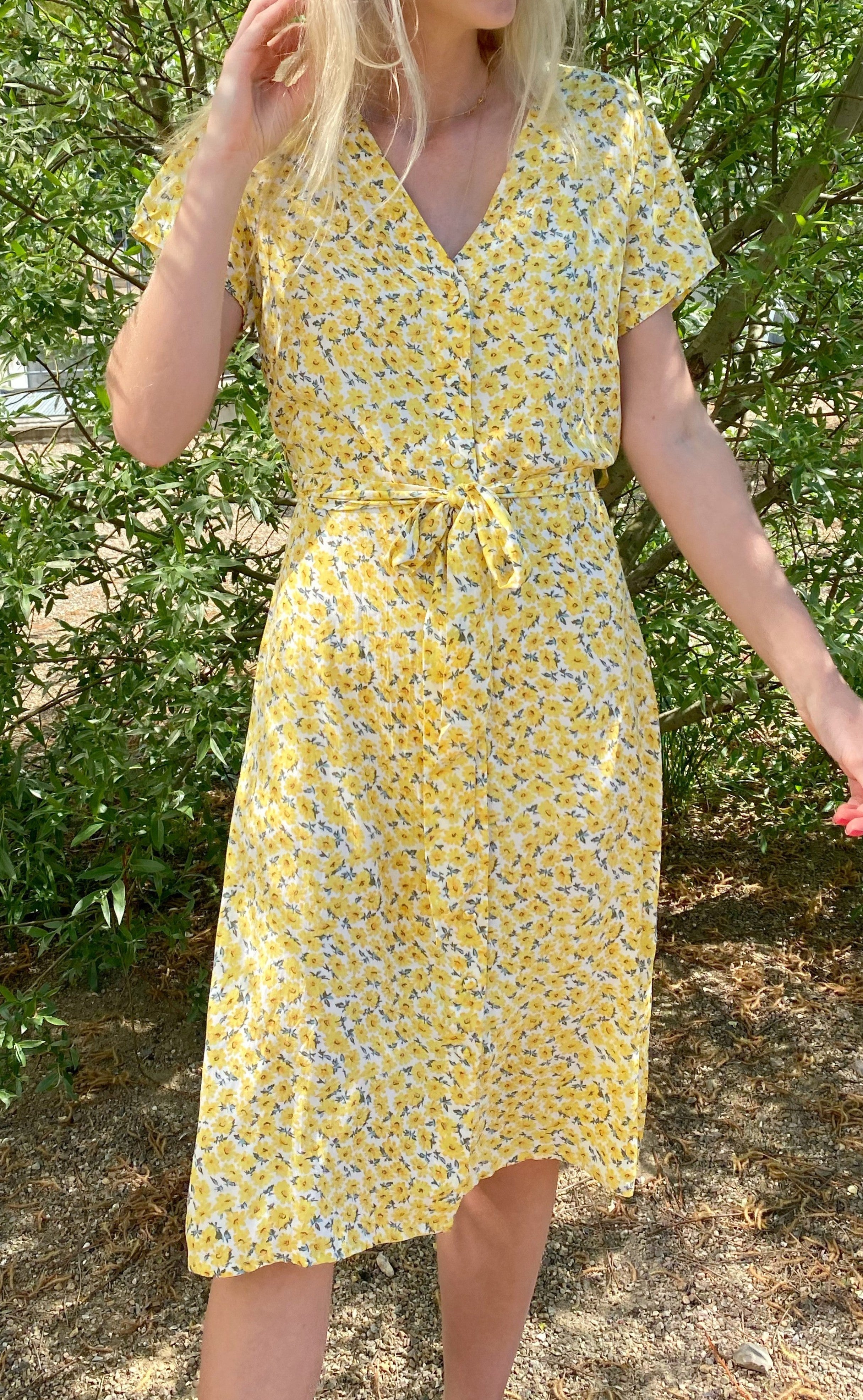 Say INA Copenhagen Kjole - Astrid - Yellow Flower