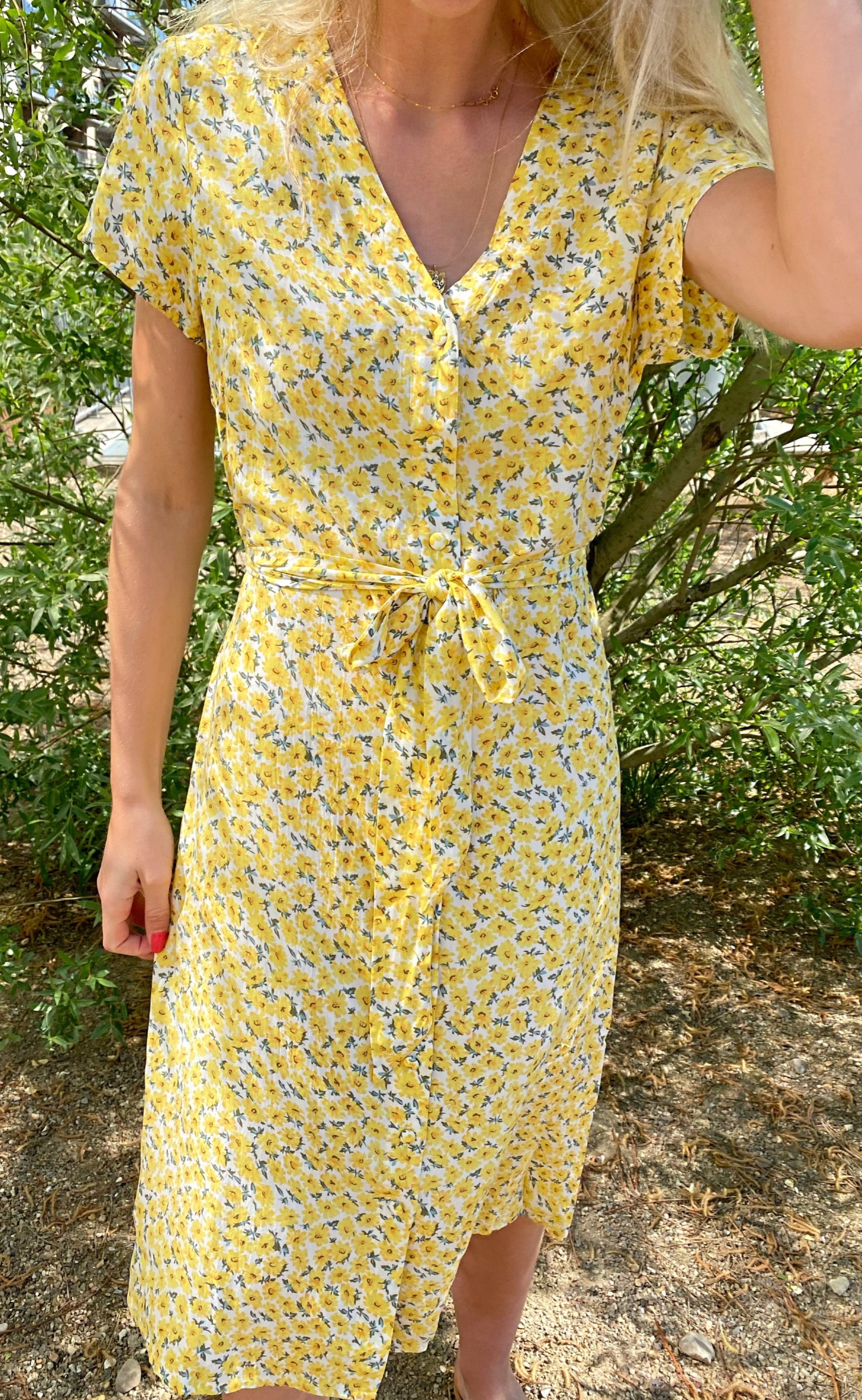 Say INA Copenhagen Kjole - Astrid - Yellow Flower