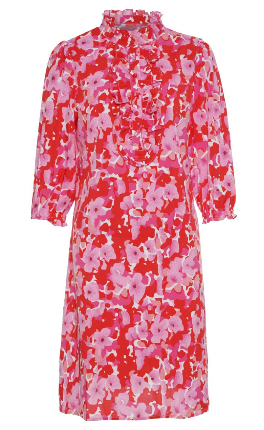 Say INA Copenhagen Kjole - Camilla - Pink/Red Flowers