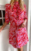 Say INA Copenhagen Kjole - Camilla - Pink/Red Flowers