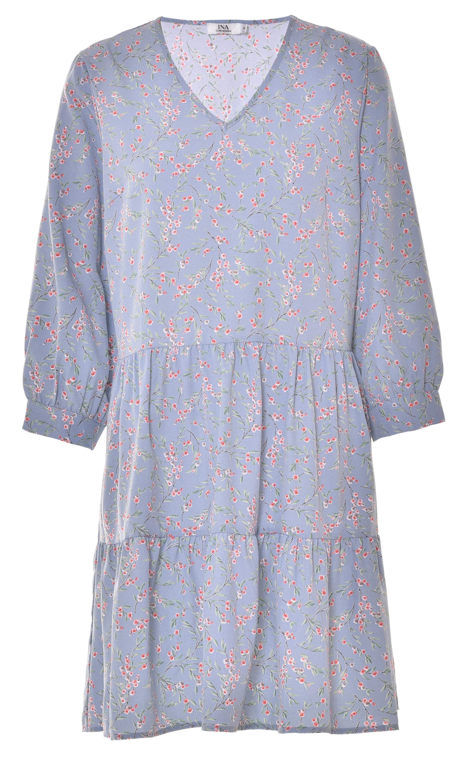 Say INA Copenhagen Kjole - Camille - Blue / Rose Flower