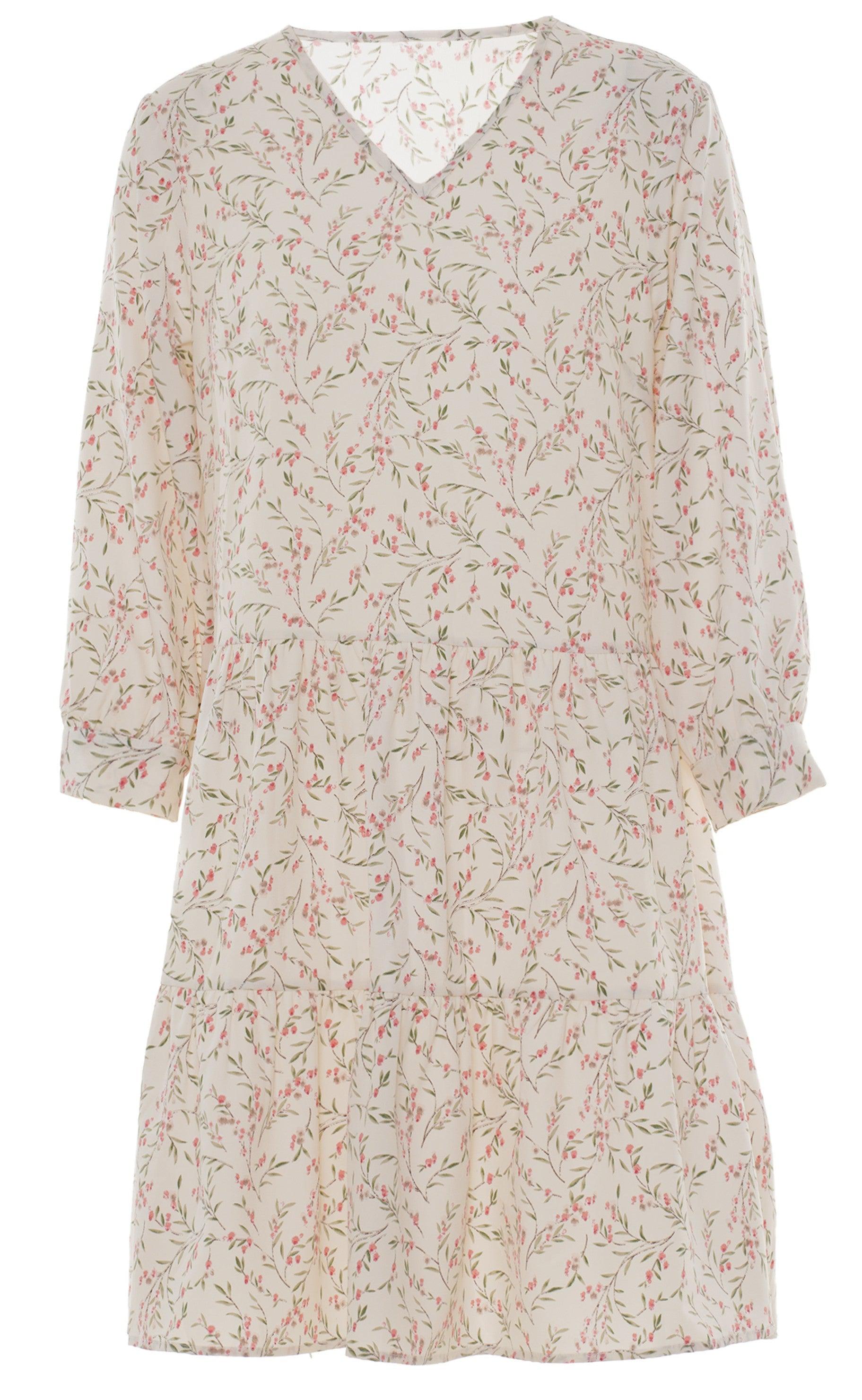 Say INA Copenhagen Kjole - Camille - White / Rose Flower
