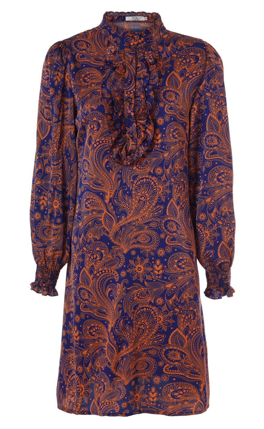 Say INA Copenhagen Kjole - Cilla - Navy/Orange