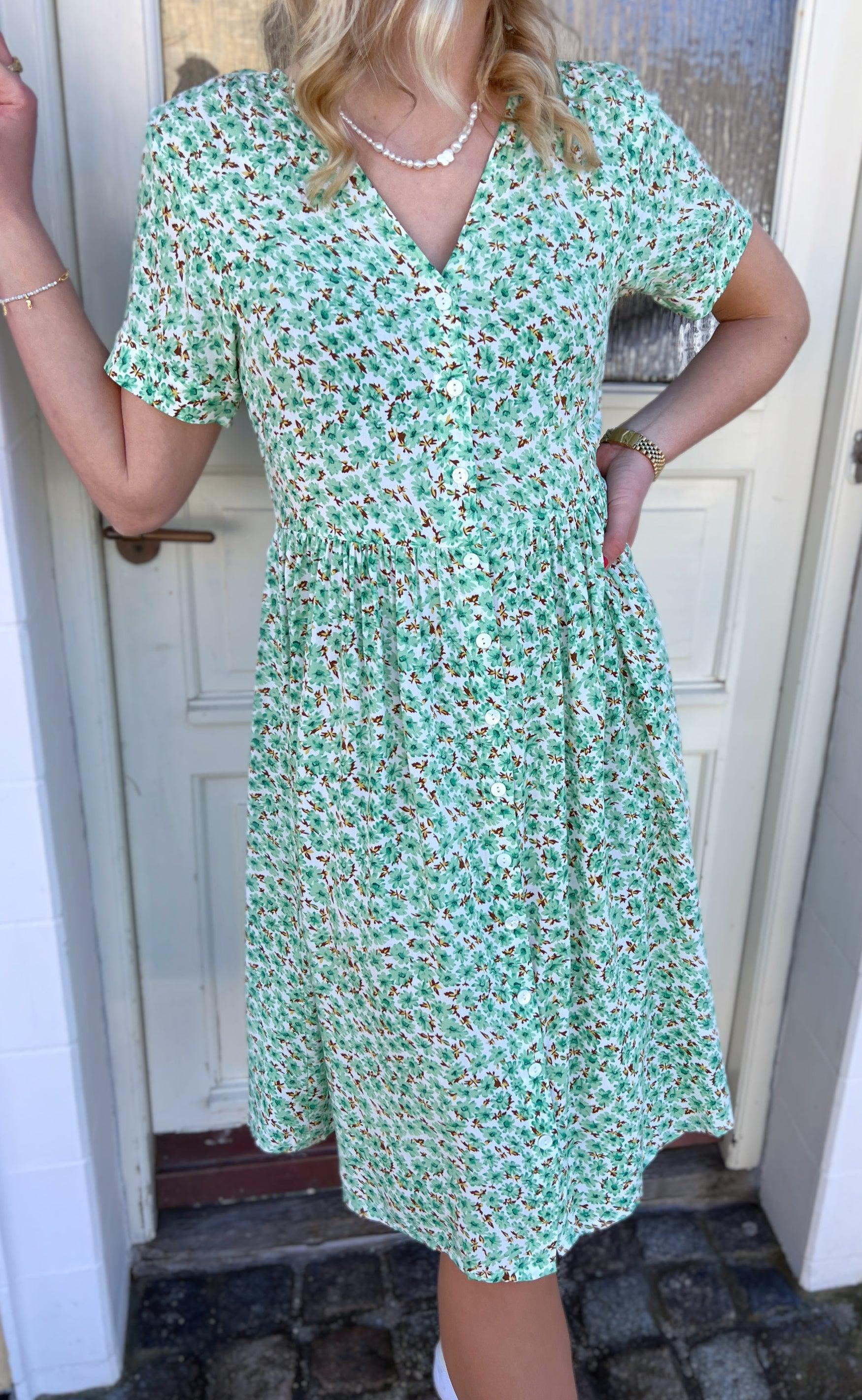 Say INA Copenhagen Kjole - Clara - Mint Green Flower
