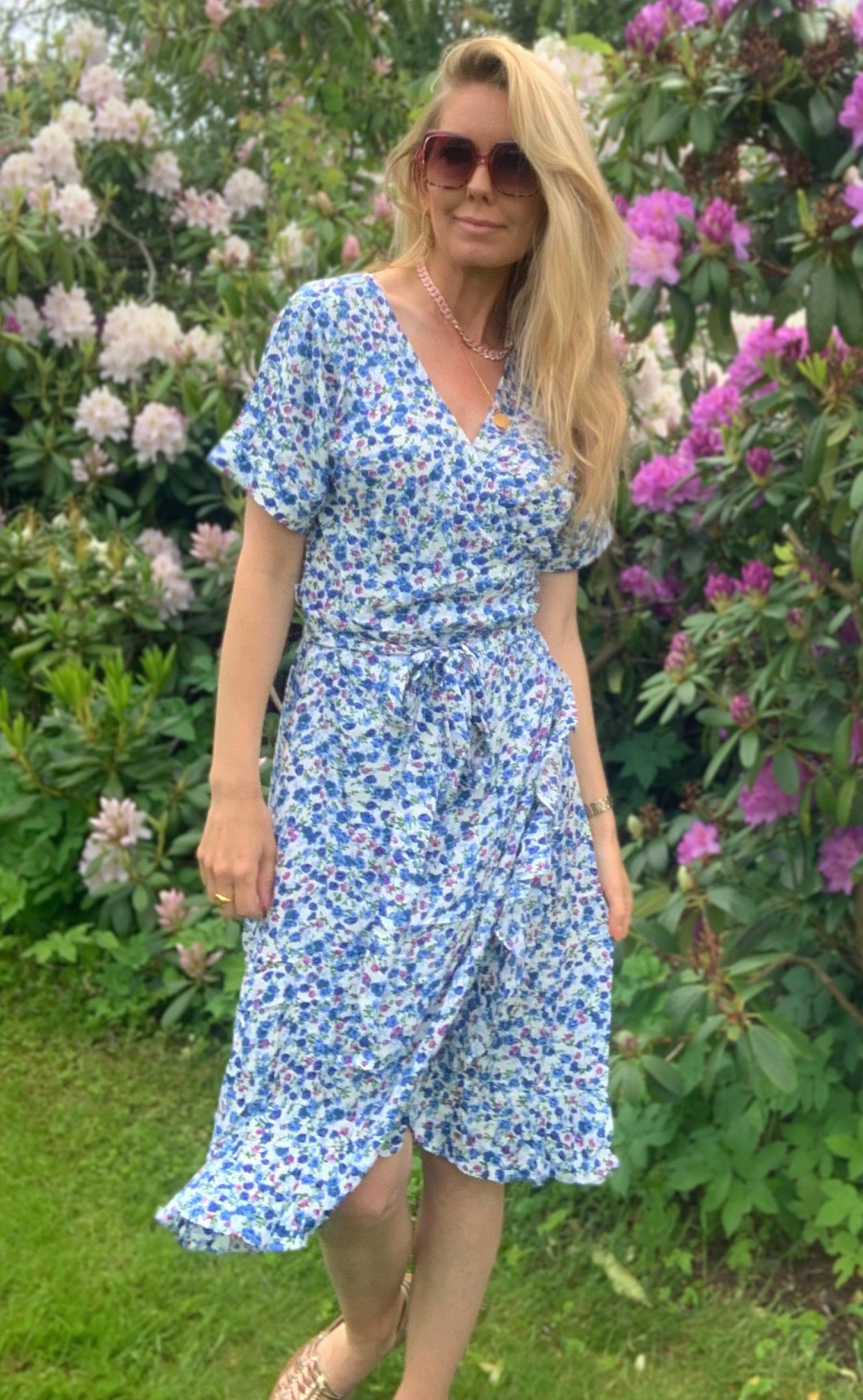 Say INA Copenhagen Kjole - Ella - Blue Flower