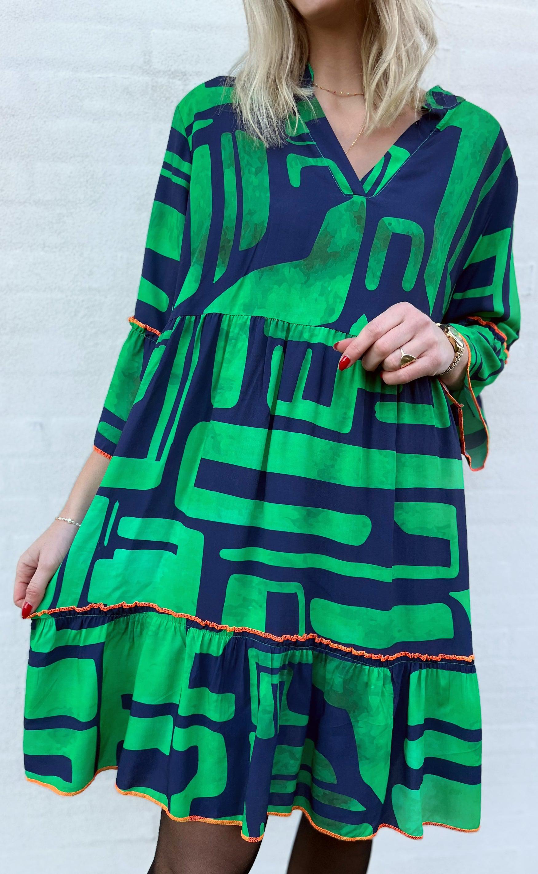 Say INA Copenhagen Kjole - Fenja - Green / Navy