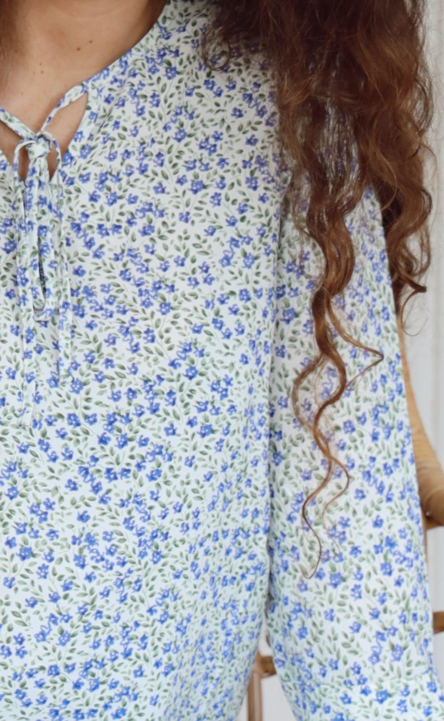 Say INA Copenhagen Kjole - Freja - Blue Flower