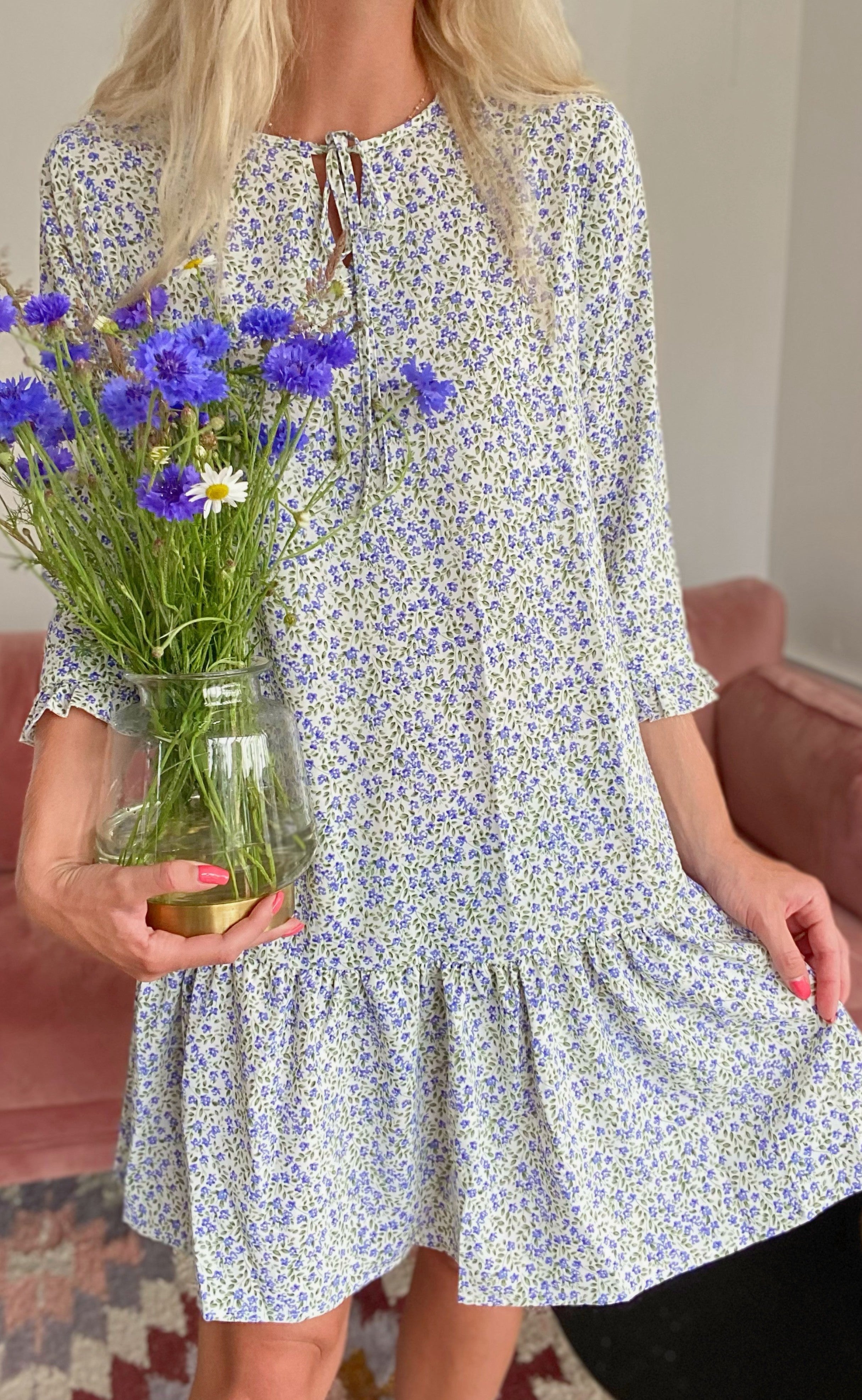 Say INA Copenhagen Kjole - Freja - Blue Flower