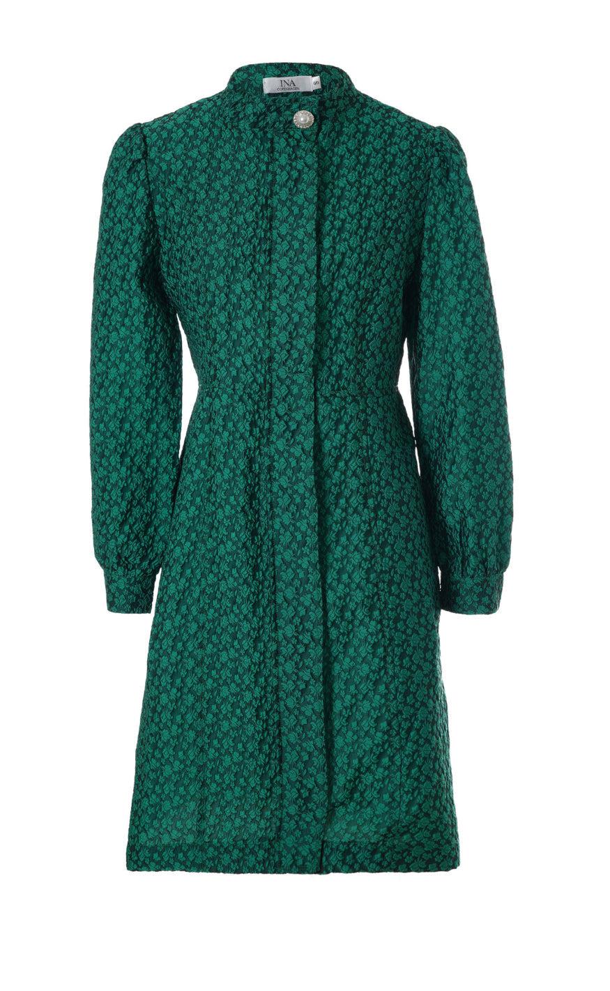 Say INA Copenhagen Kjole - Ines - Green Flower