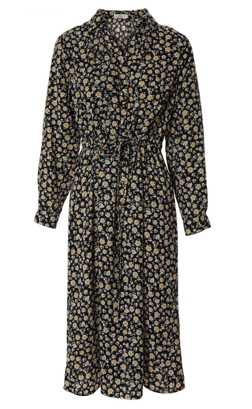 Say INA Copenhagen Kjole - Louisa - Black/Yellow Flower