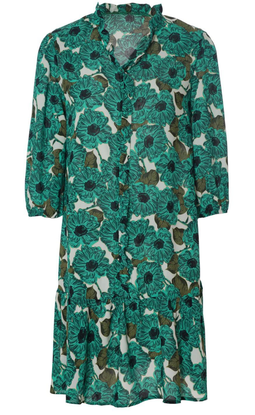 Say INA Copenhagen Kjole - Mali - Green Flower