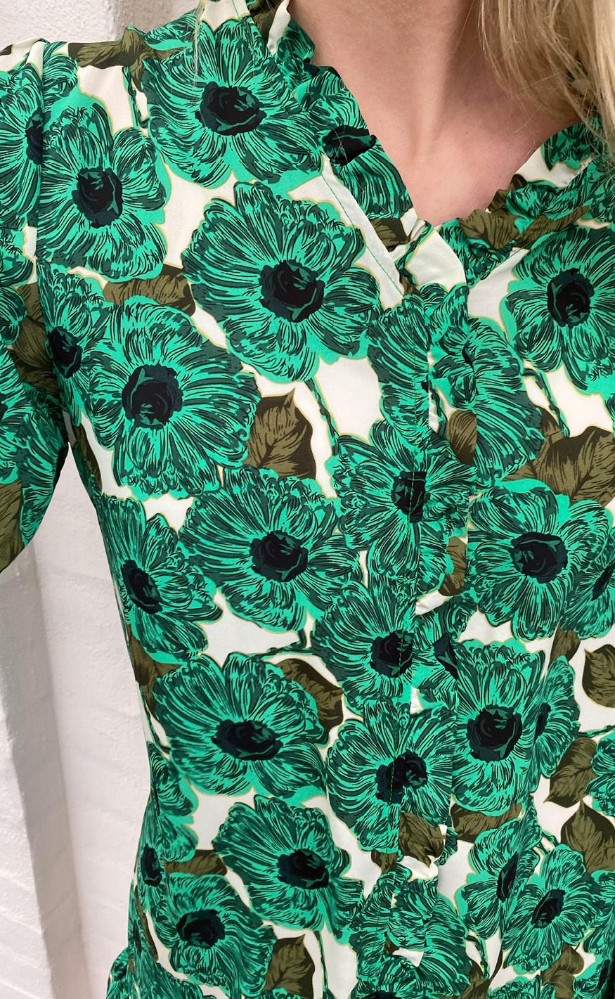 Say INA Copenhagen Kjole - Mali - Green Flower