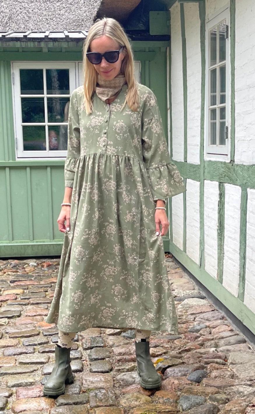Say INA Copenhagen Kjole - Malina - Green Flower