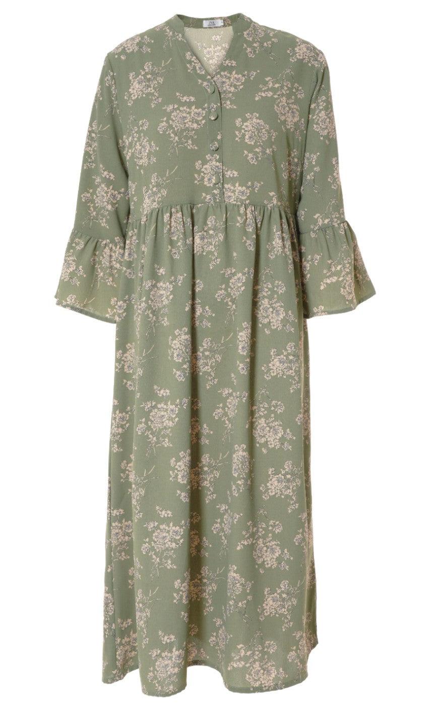 Say INA Copenhagen Kjole - Malina - Green Flower