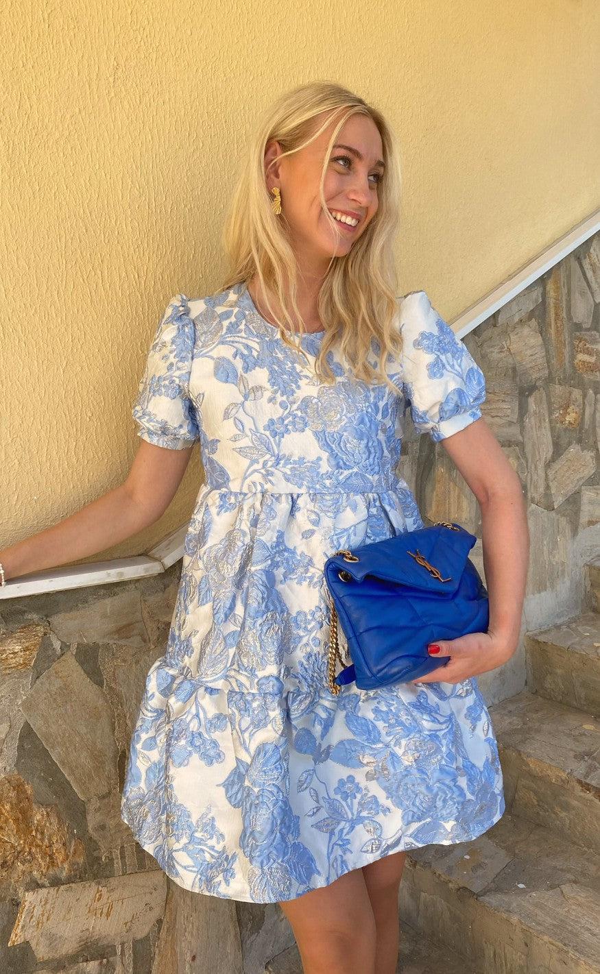 Say INA Copenhagen Kjole - Melanie - Blue w. Lurex