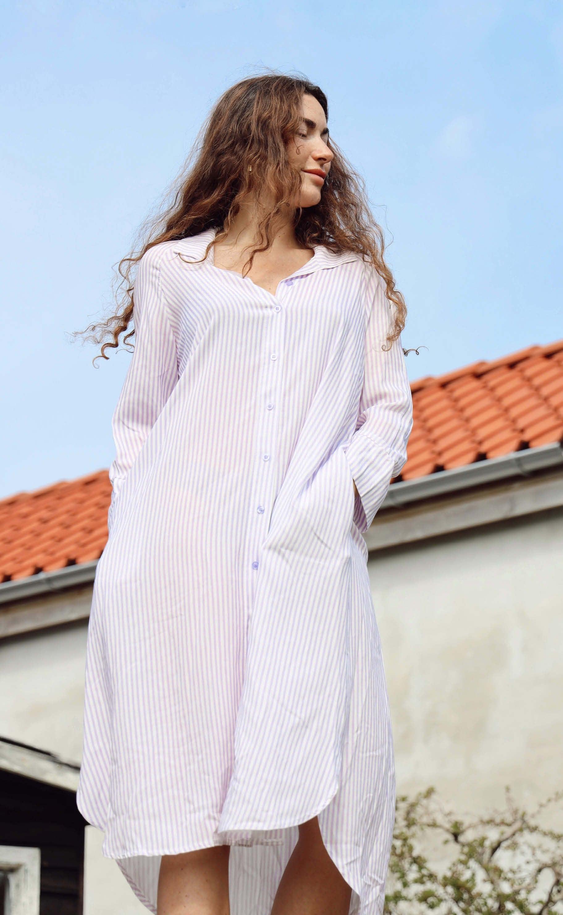 Say INA Copenhagen Kjole - Molly - Purple Stripe