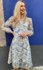 Say INA Copenhagen Kjole - Pama - Blue Sequin Flower