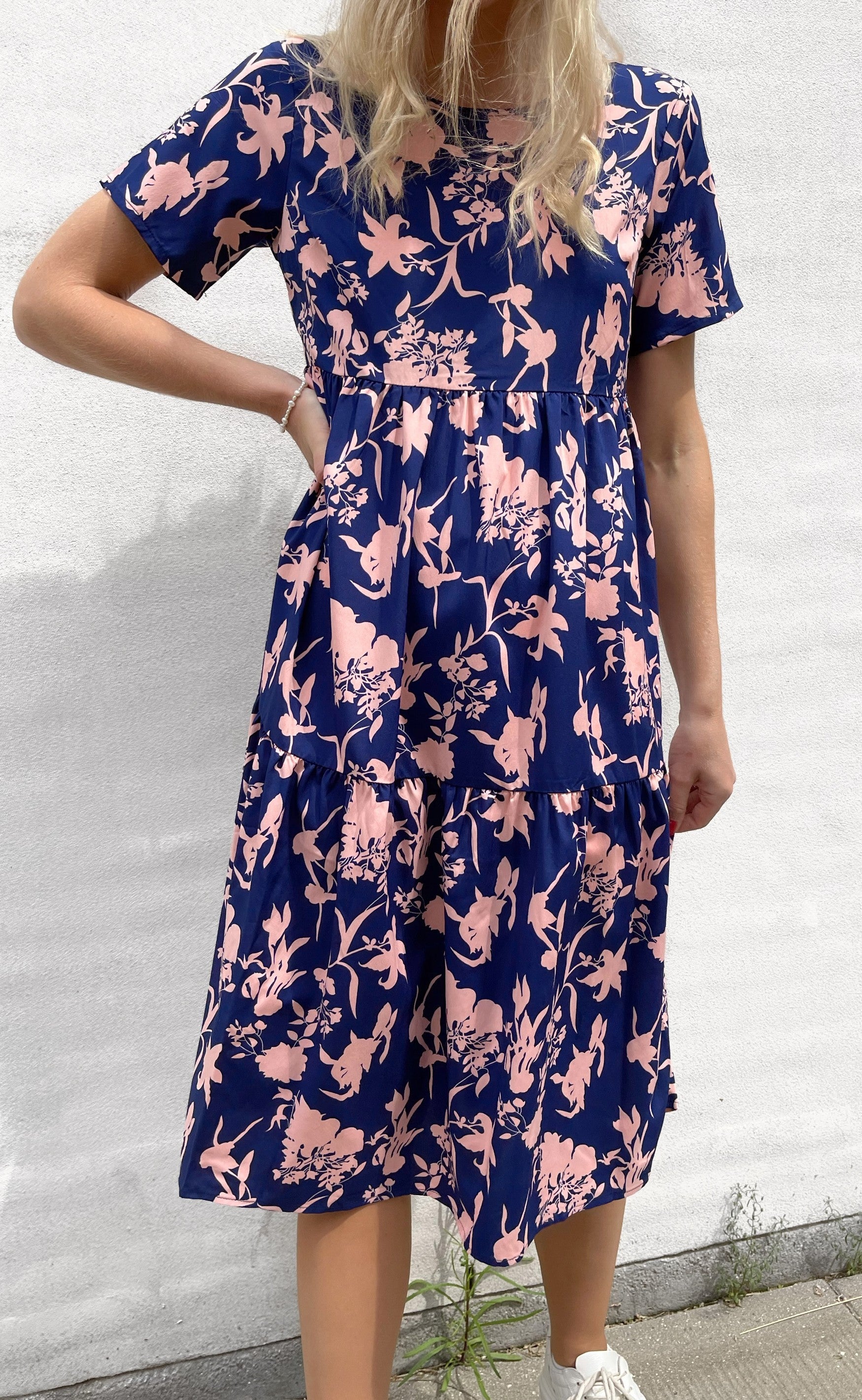 Say INA Copenhagen Kjole - Selma - Navy / Rose Flower