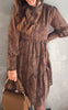 Say INA Copenhagen Kjole - Stina - Brown Leaf