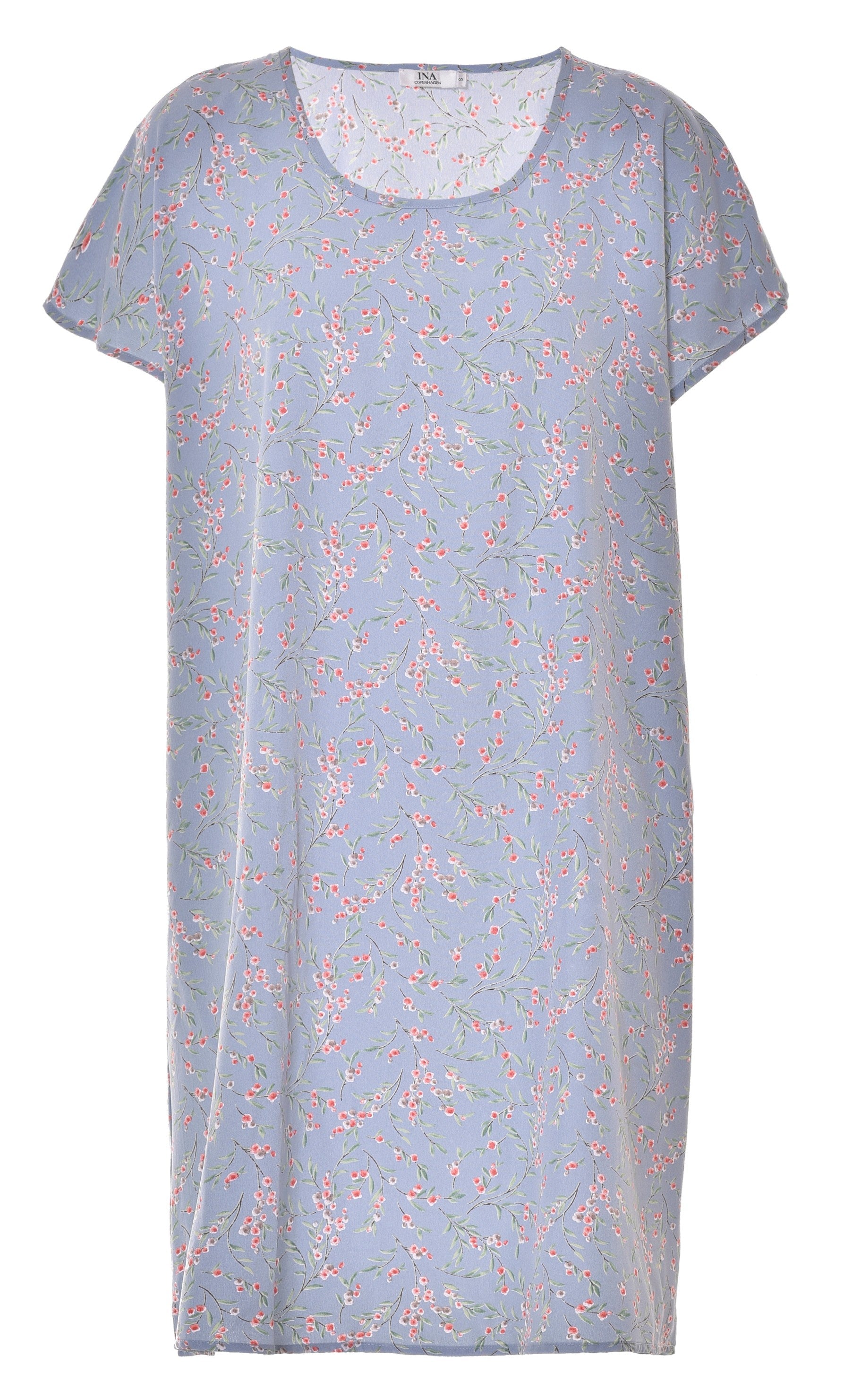 Say INA Copenhagen Kjole - Tina - Blue / Rose Flower
