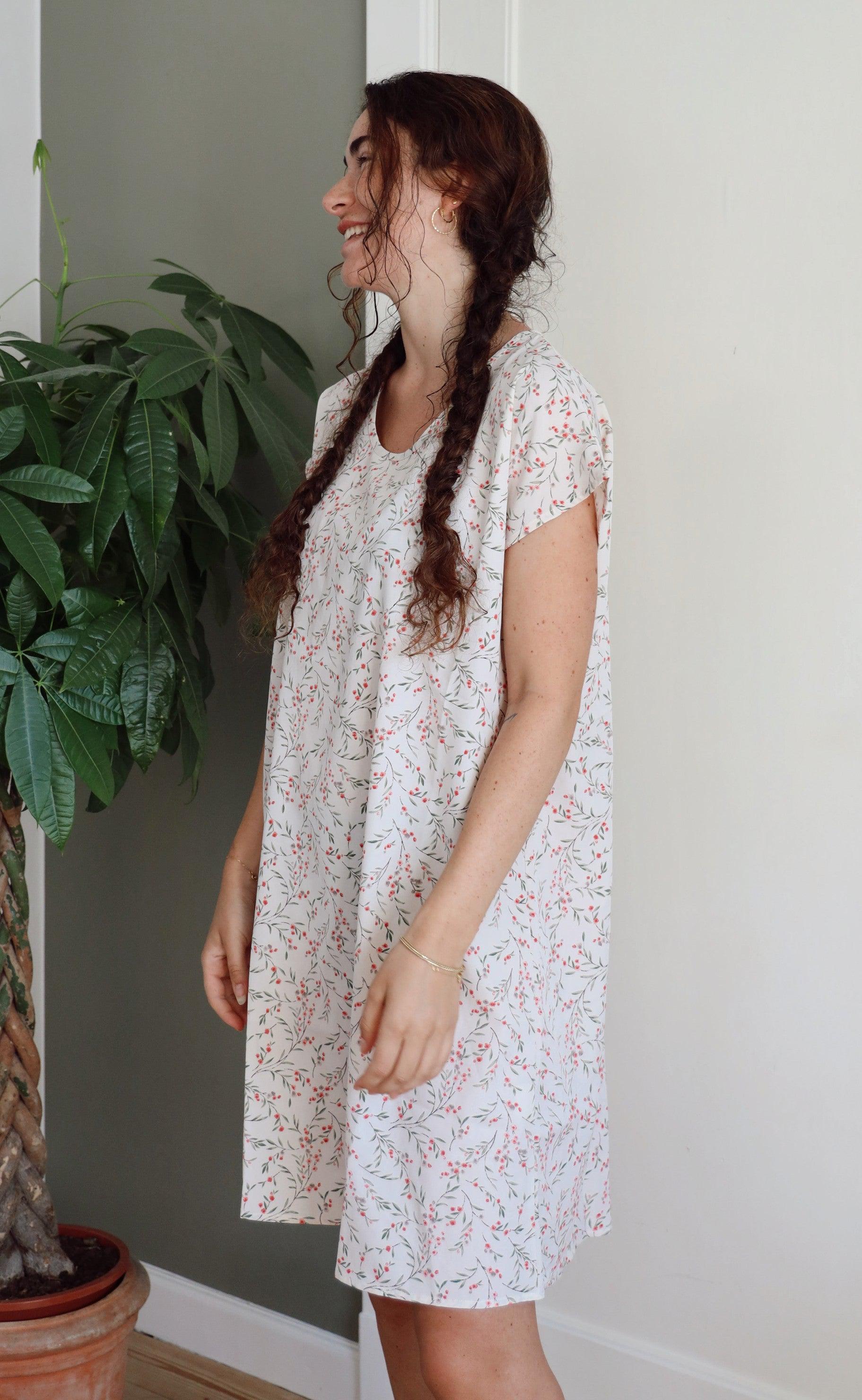 Say INA Copenhagen Kjole - Tina - White / Rose Flower