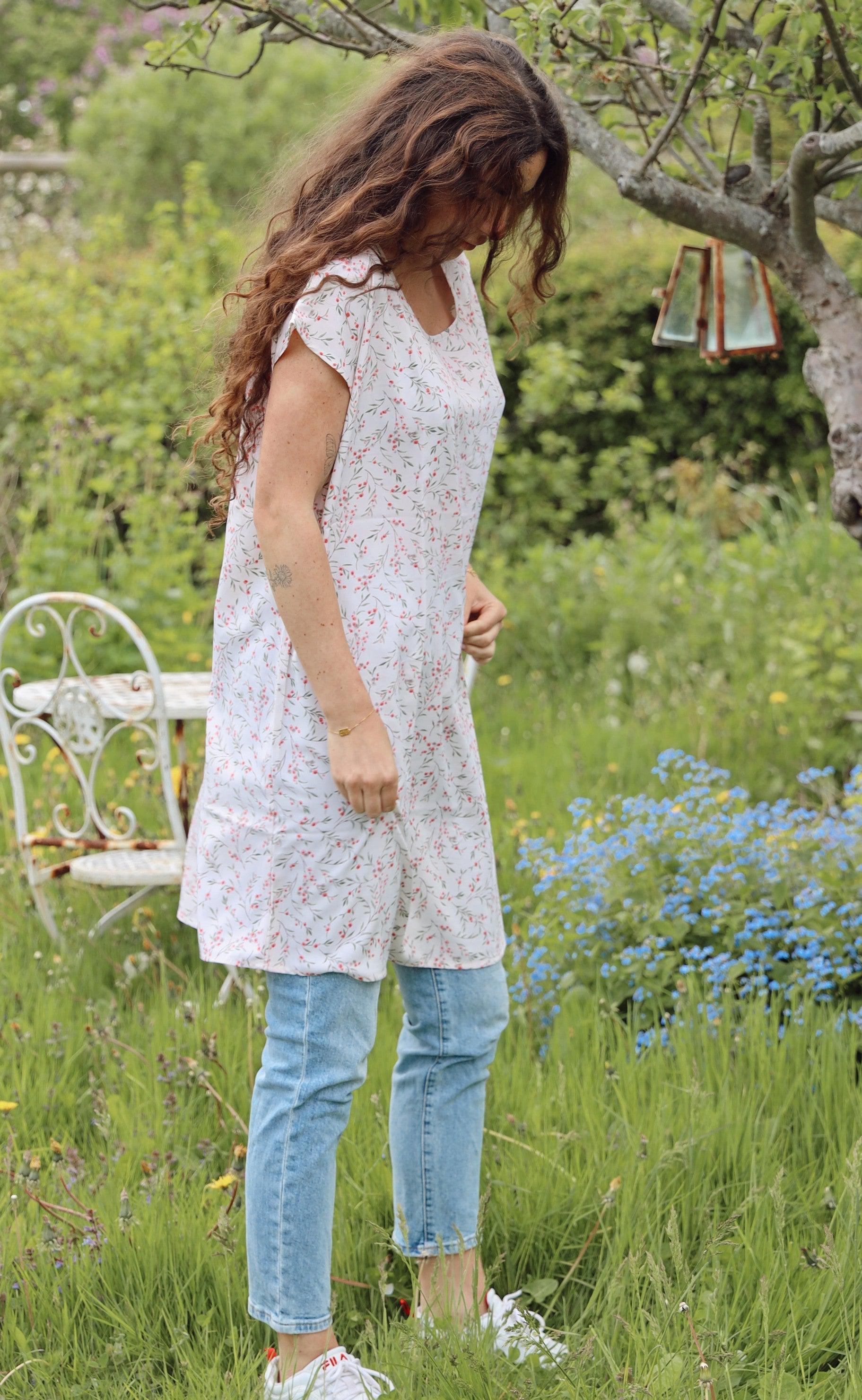 Say INA Copenhagen Kjole - Tina - White / Rose Flower