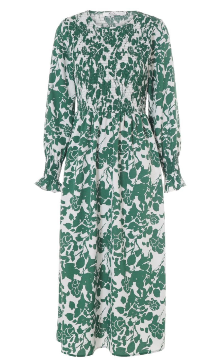Say INA Copenhagen Kjole - Veronica - Green Flower