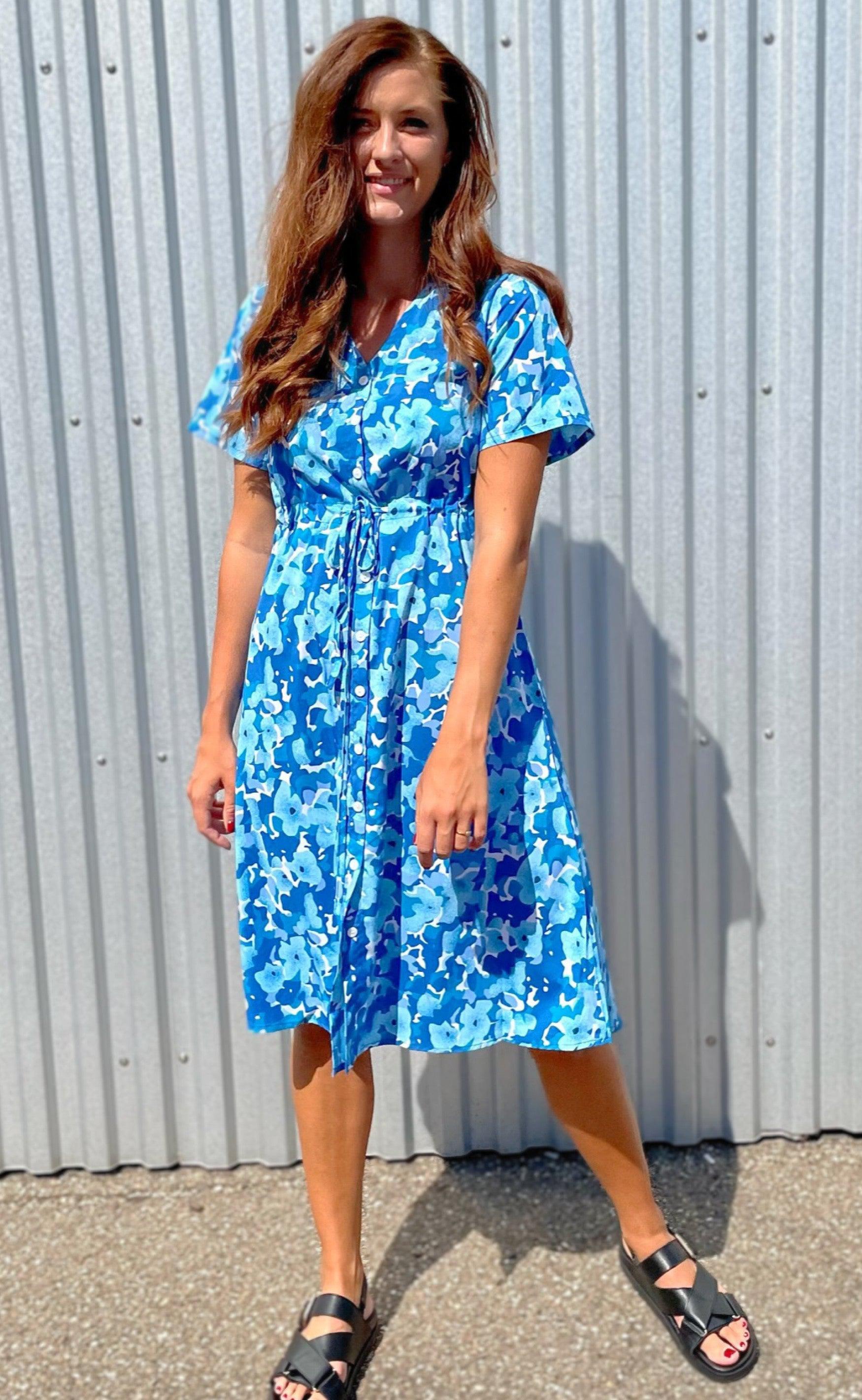 Say INA Copenhagen Kjole - Victoria - Blue Flower