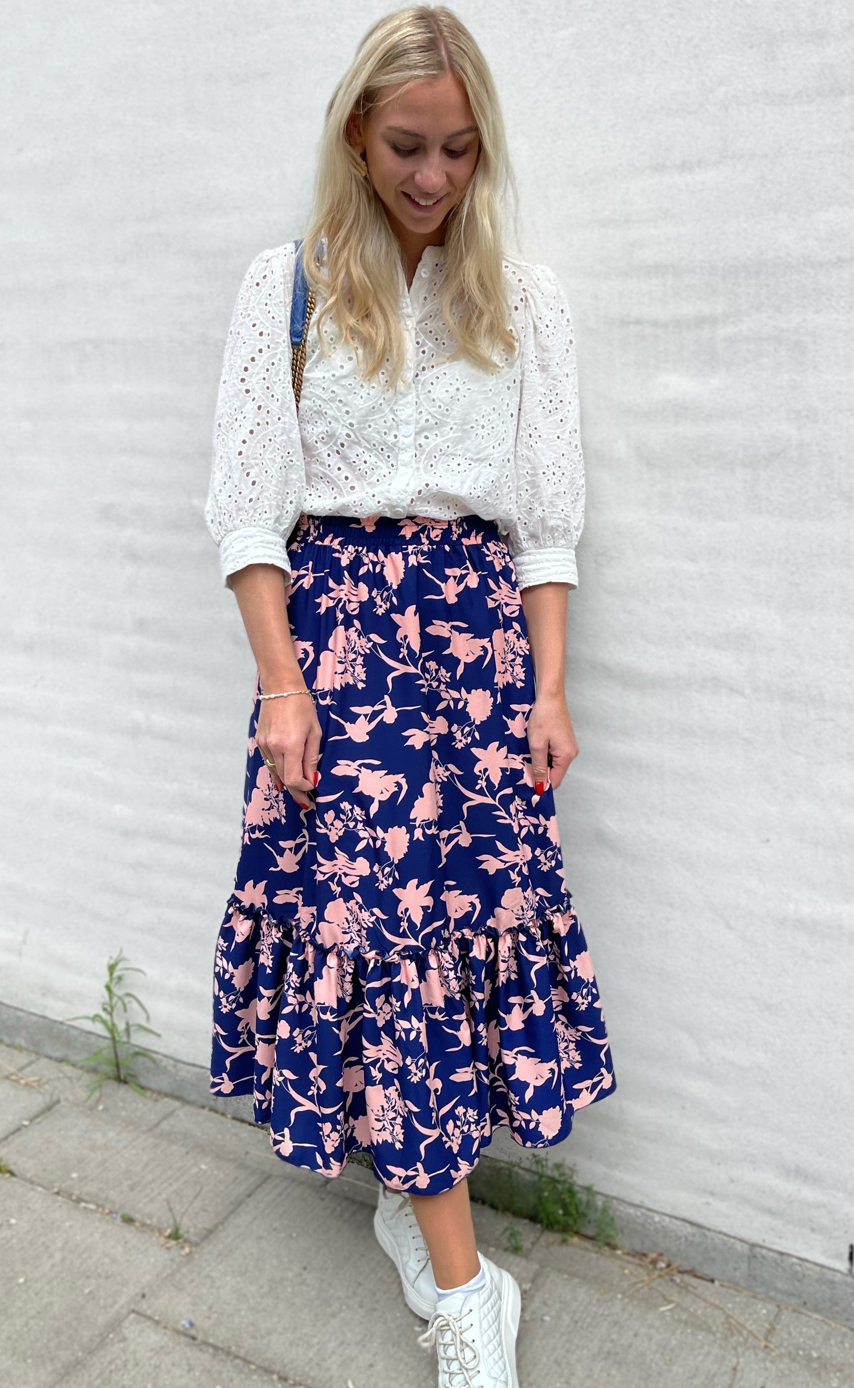 Say INA Copenhagen Nederdel - Hanna - Navy / Rose Flower