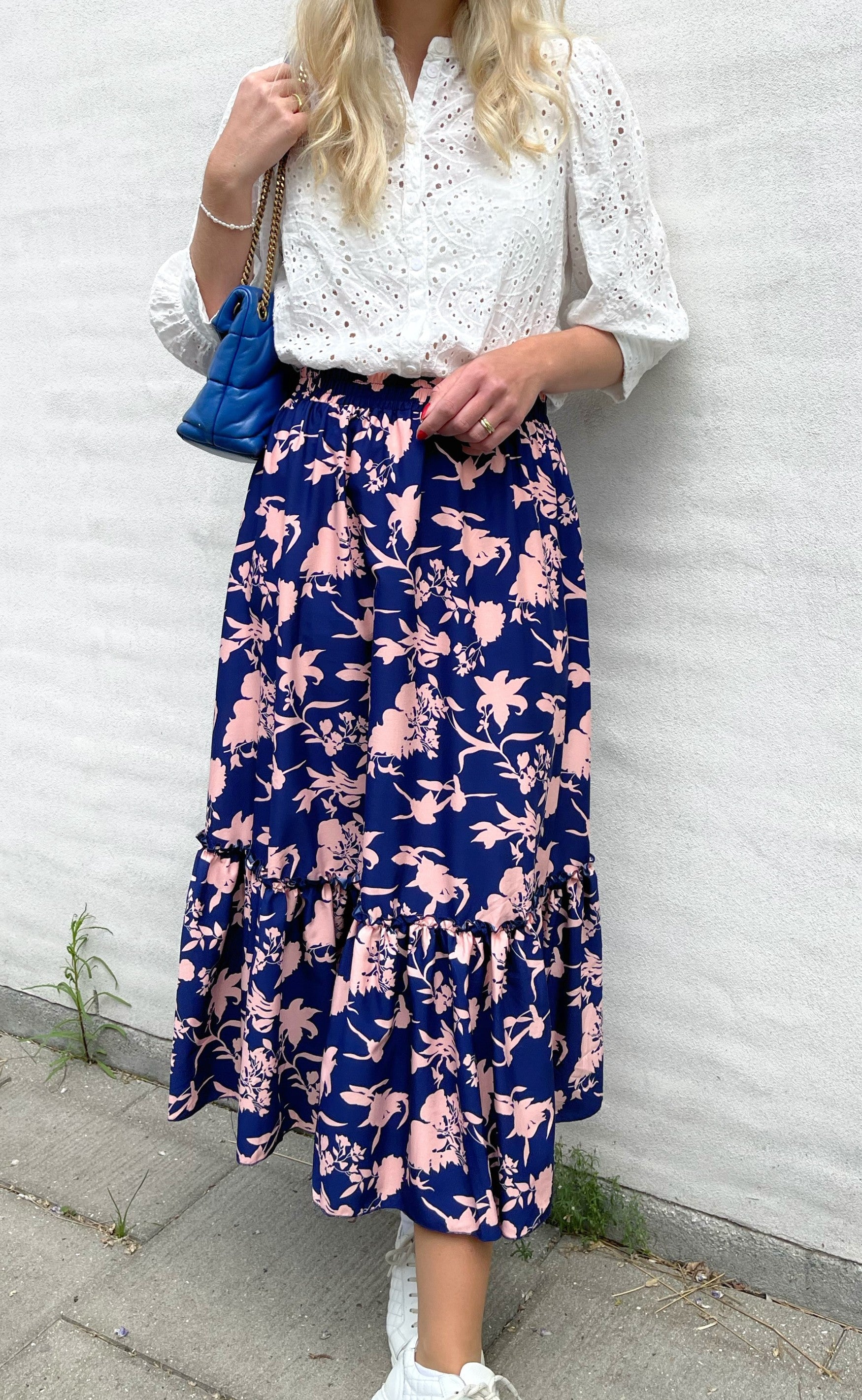 Say INA Copenhagen Nederdel - Hanna - Navy / Rose Flower