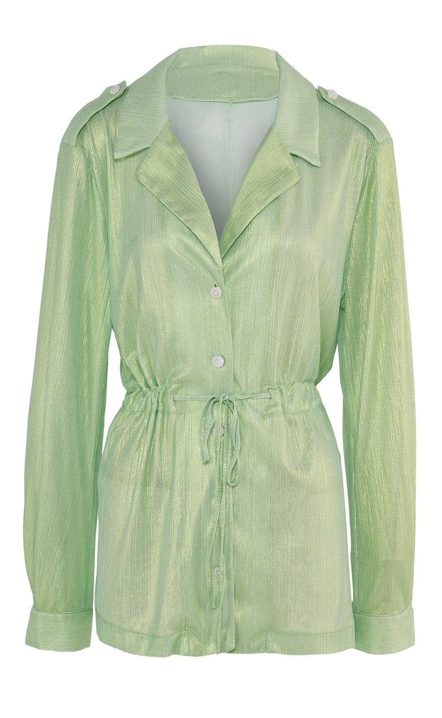 Say INA Copenhagen Skjorte - Malou - Metallic Green