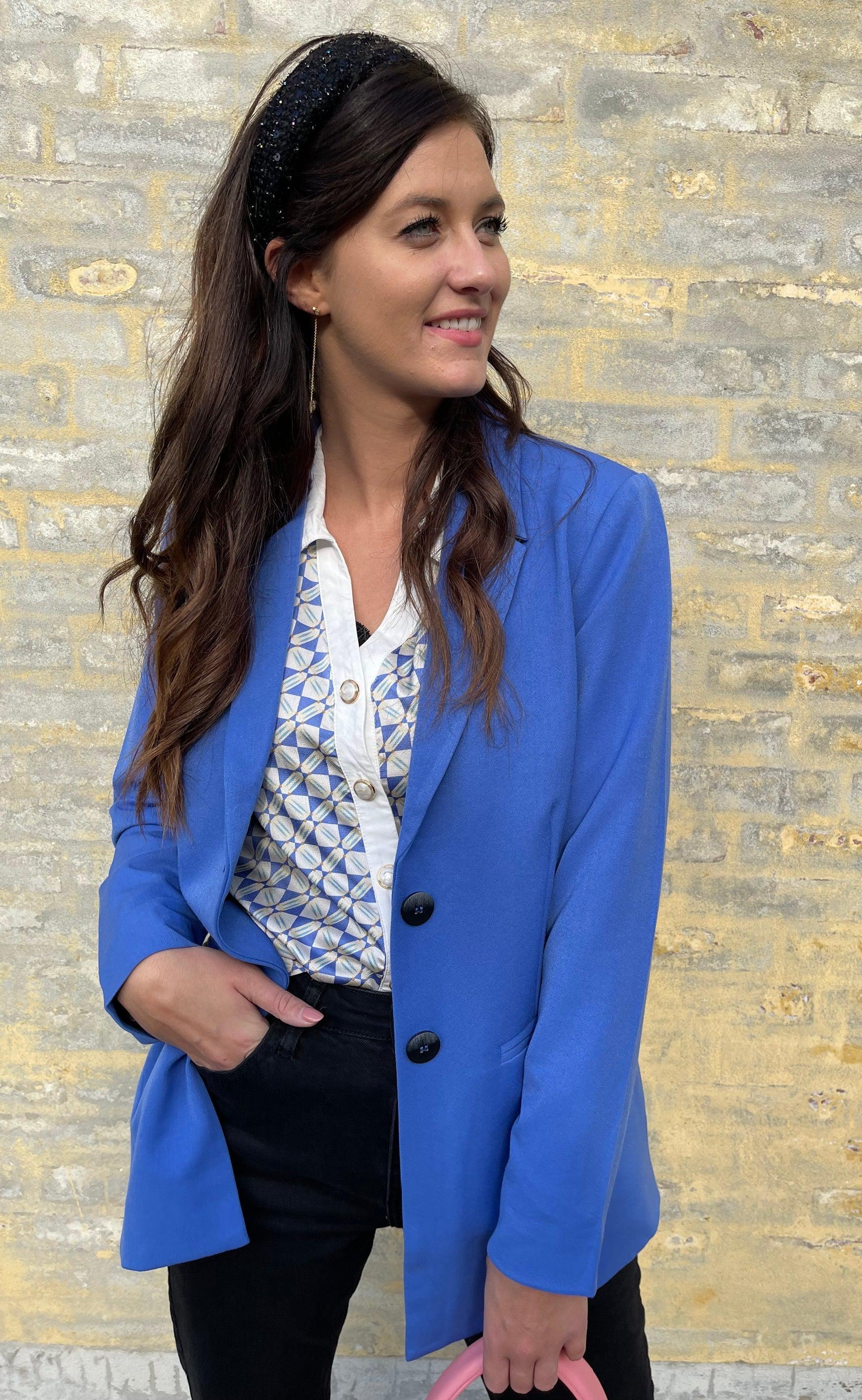 Say INA Copenhagen Skjorte - Nora - Graphic Blue