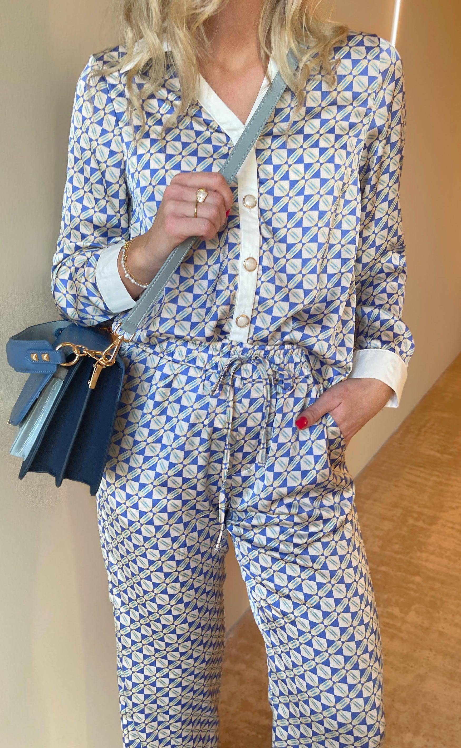 Say INA Copenhagen Skjorte - Nora - Graphic Blue