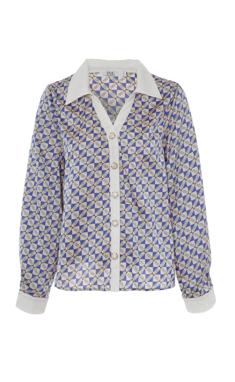 Say INA Copenhagen Skjorte - Nora - Graphic Blue