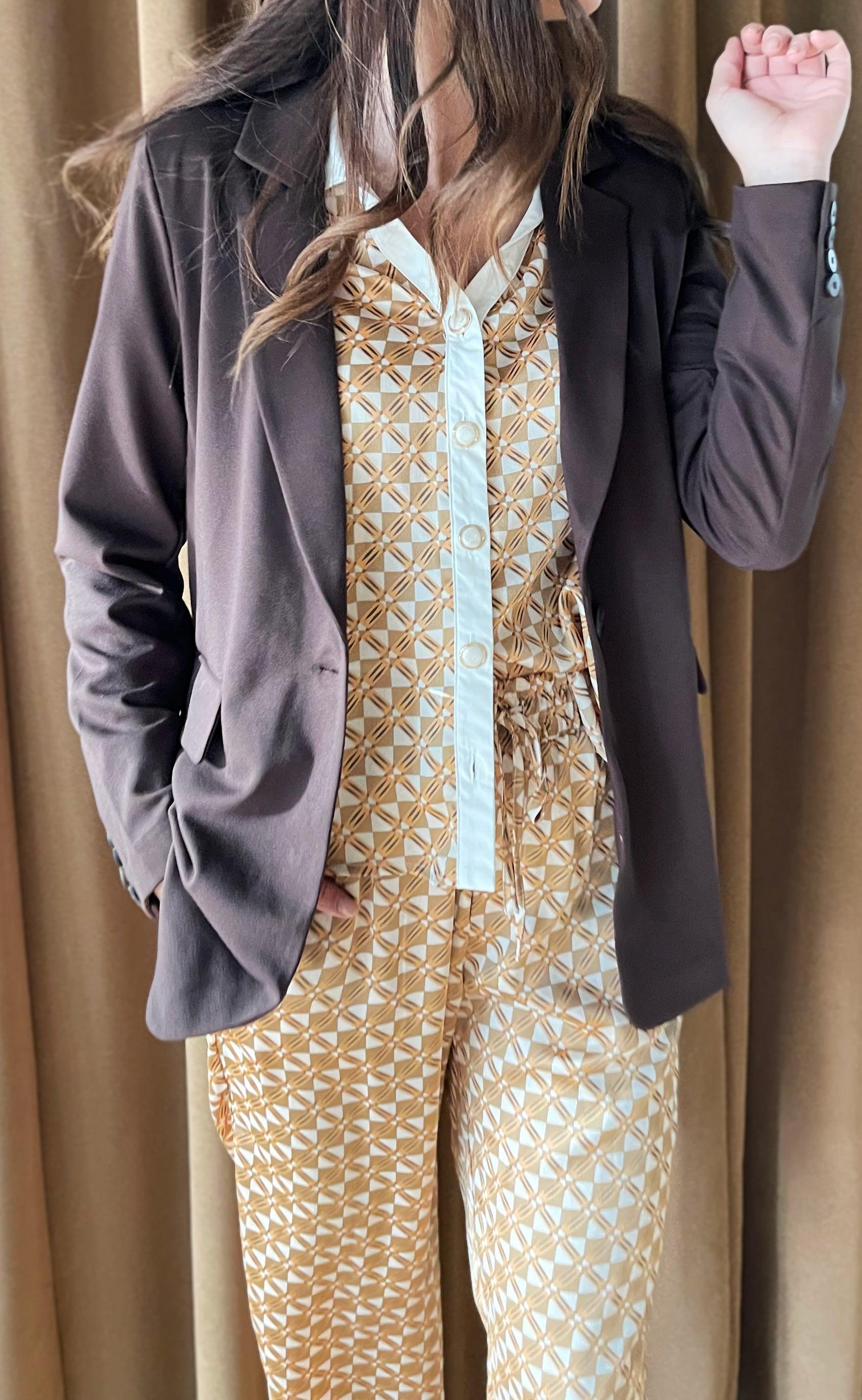 Say INA Copenhagen Skjorte - Nora - Graphic Brown