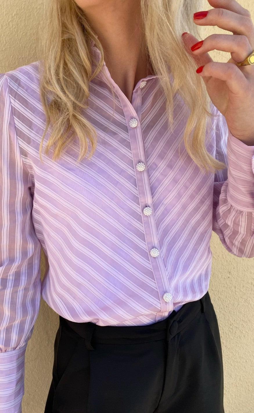 Say INA Copenhagen Skjorte - Sophia - Lilac Striped