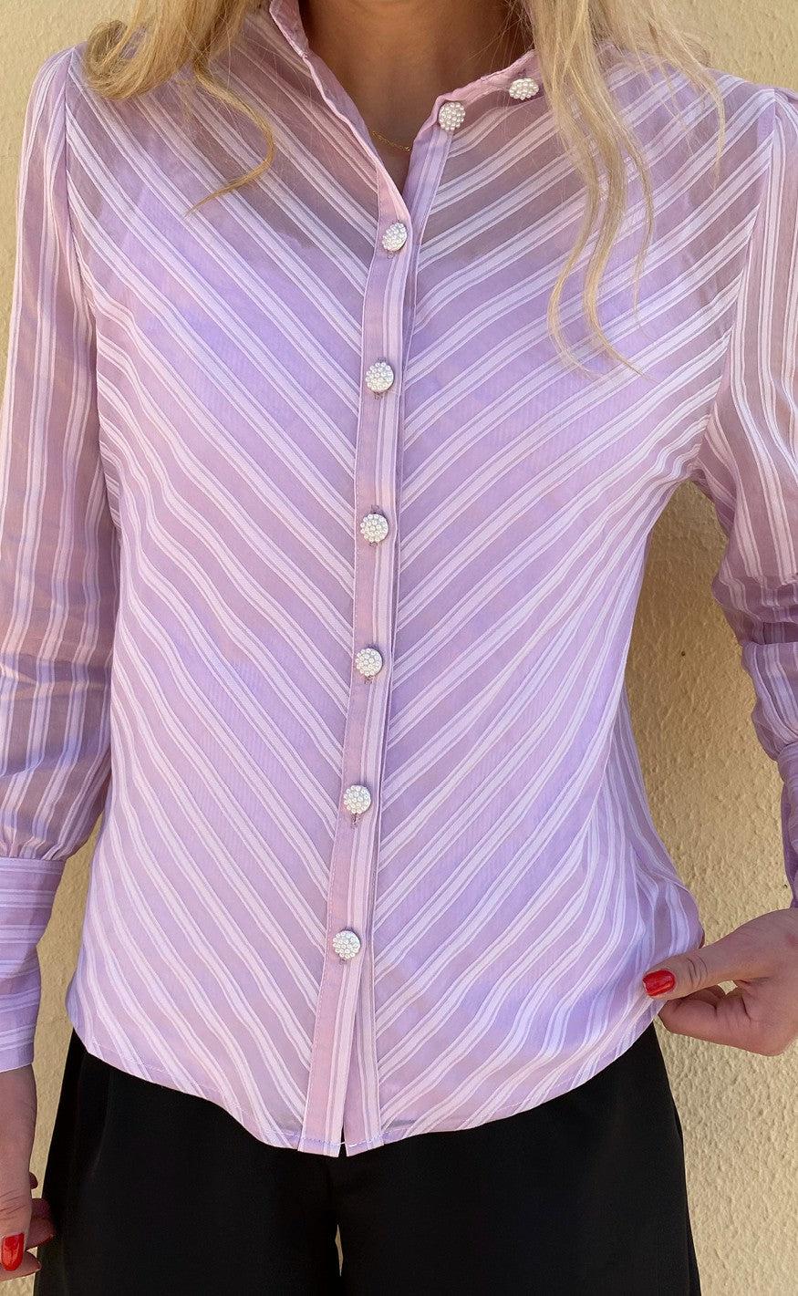 Say INA Copenhagen Skjorte - Sophia - Lilac Striped