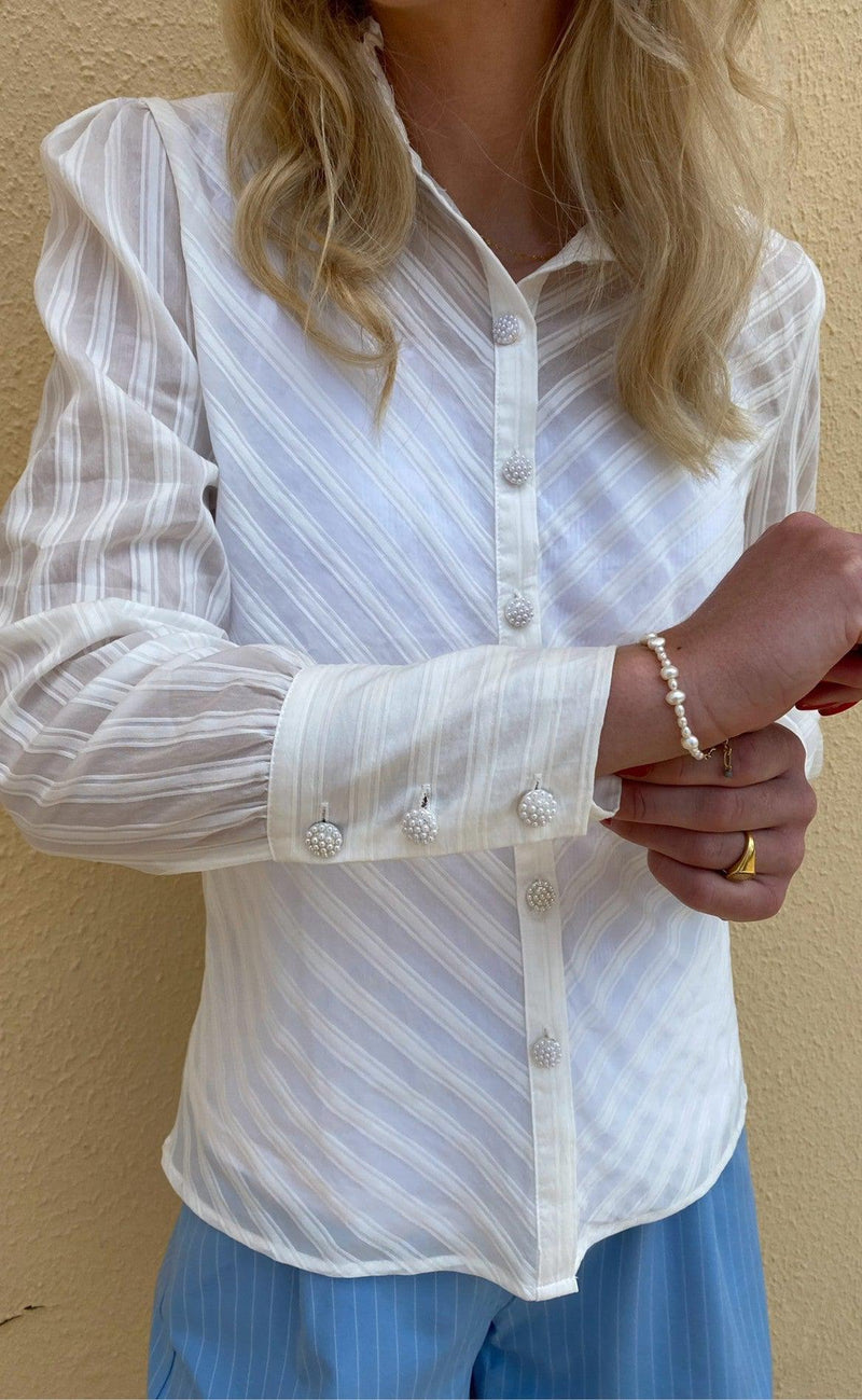 Say INA Copenhagen Skjorte - Sophia - White Striped