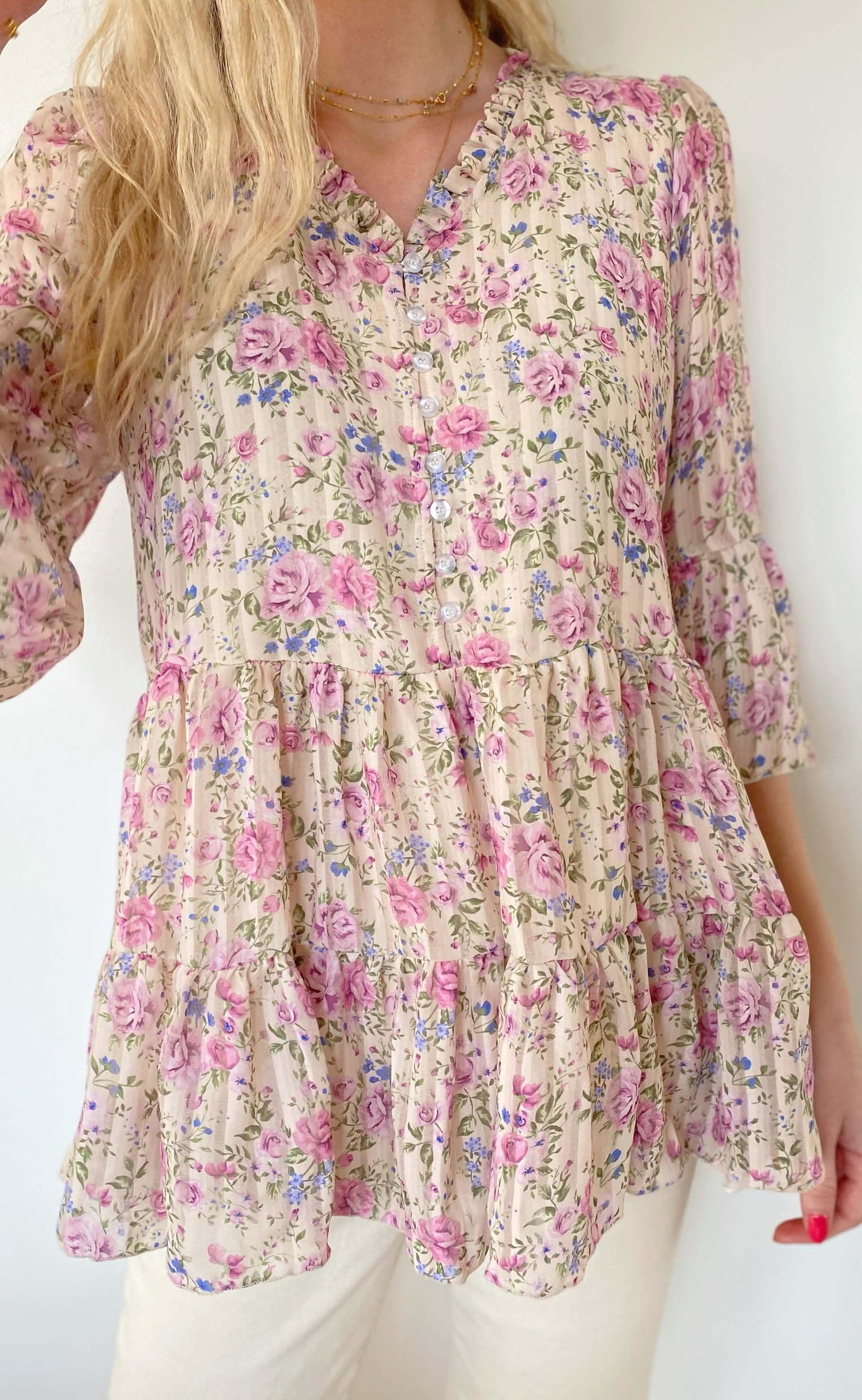 Say INA Copenhagen Top - Isabella - Rose Flower