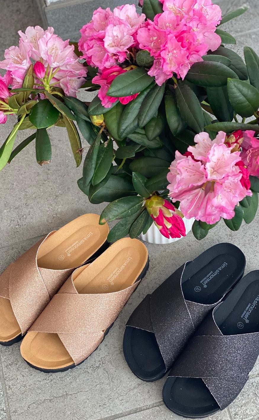 TIM & SIMONSEN ANNET SANDAL BLACK GLITTER