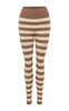Tim & Simonsen Leggings - Malle Stripe - Caffe-Sabbia