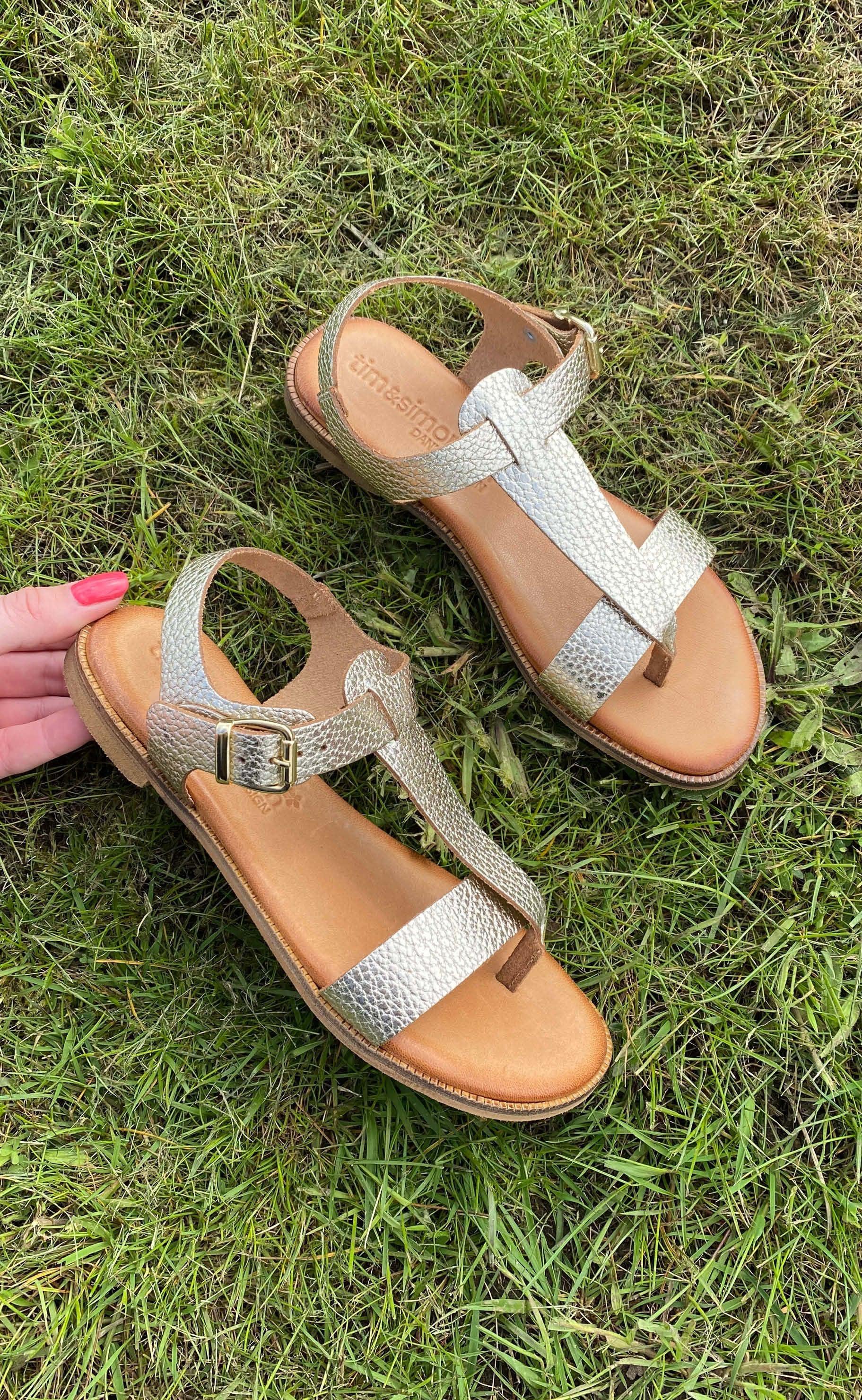 Tim & Simonsen Sandaler - Athena Metal - Platino Gold
