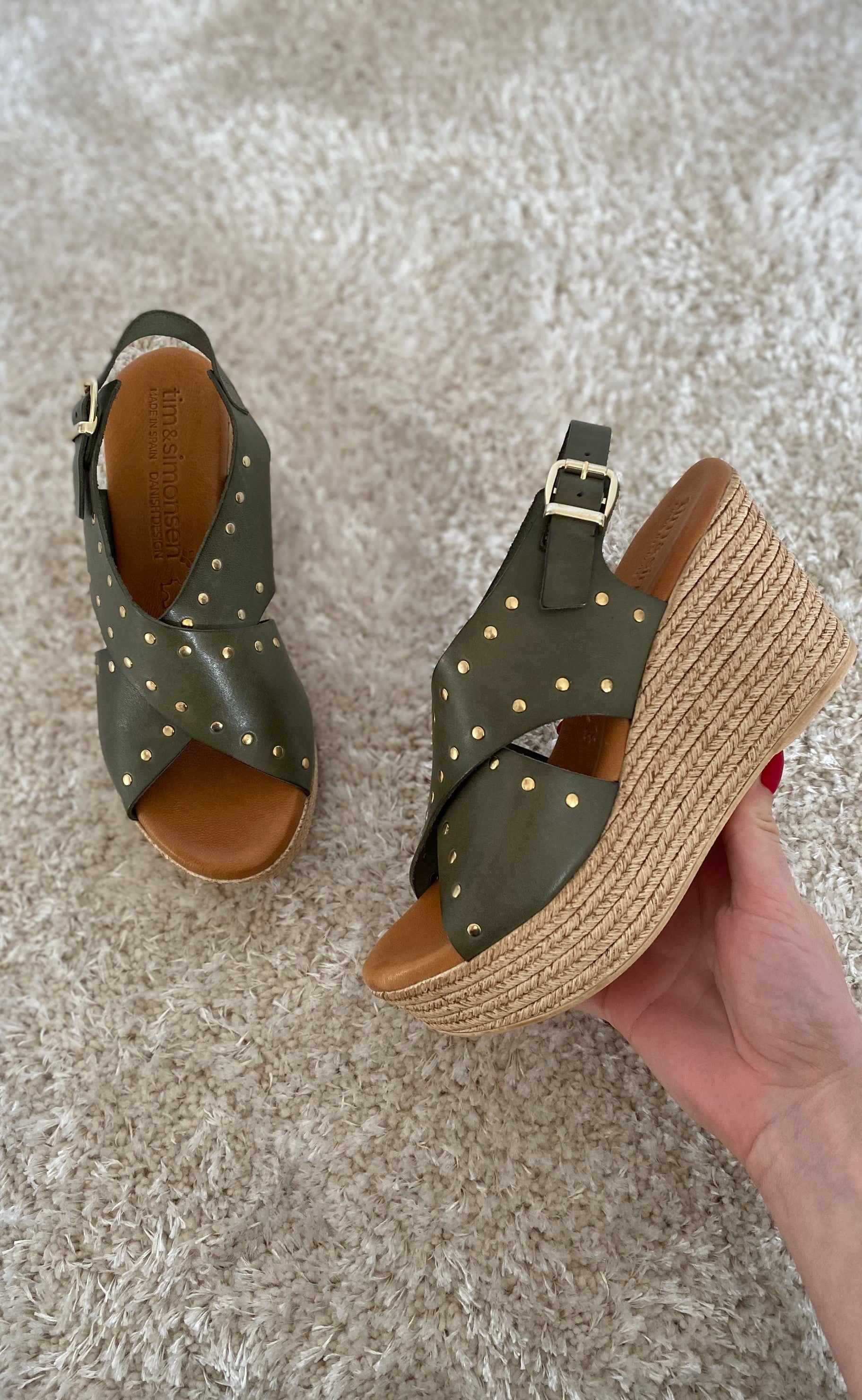 Tim & Simonsen Sandaler - Isabella Stud - Kaki