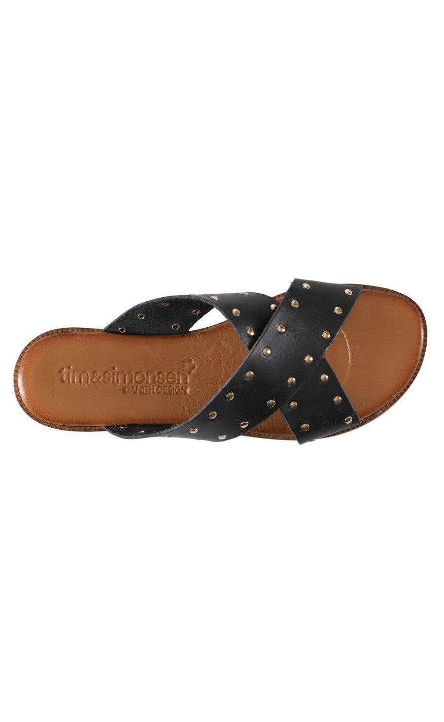 Tim & Simonsen Sandaler - Tine Stud Slip In - Black