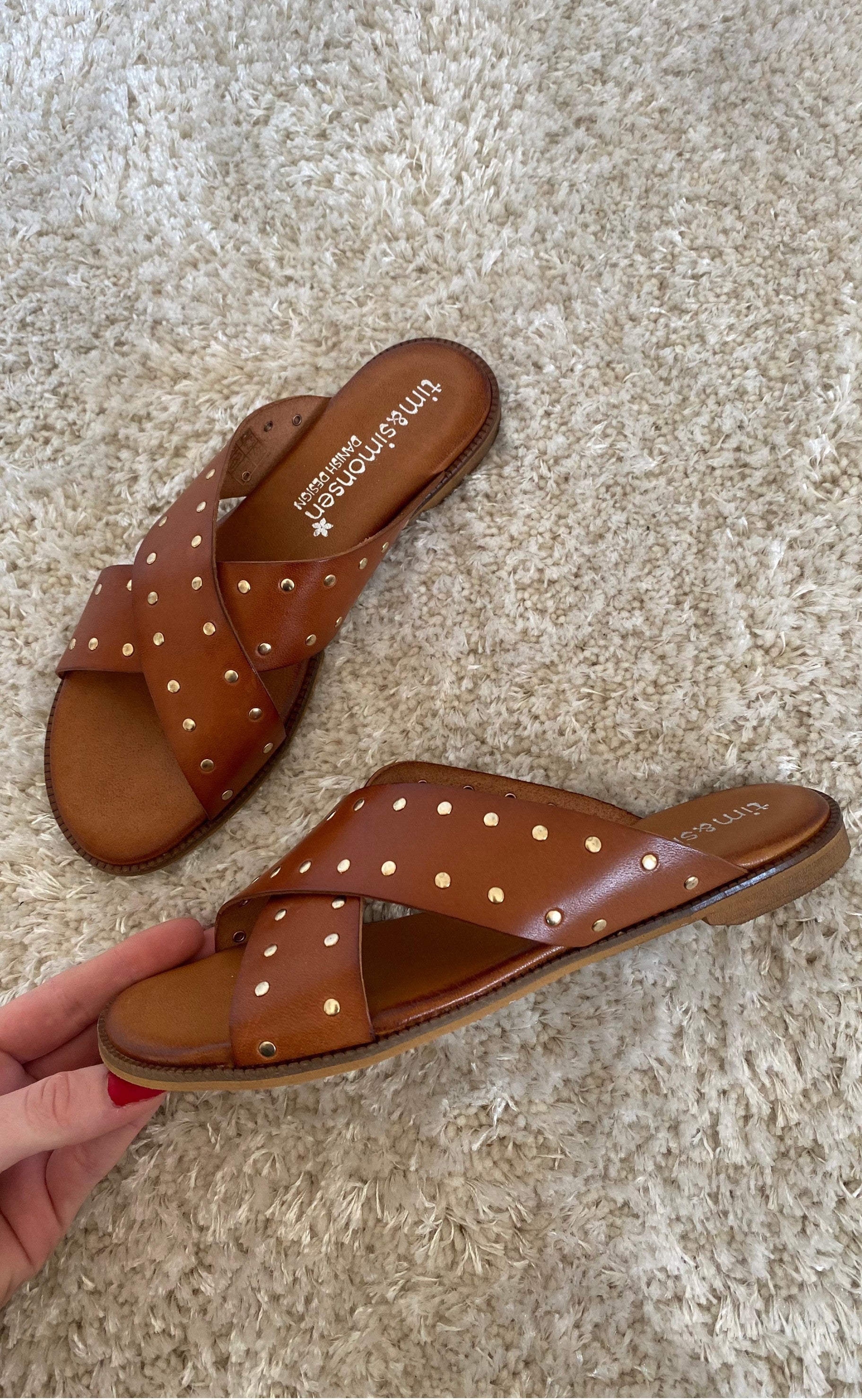 Tim & Simonsen Sandaler - Tine Stud Slip In - Leather Color